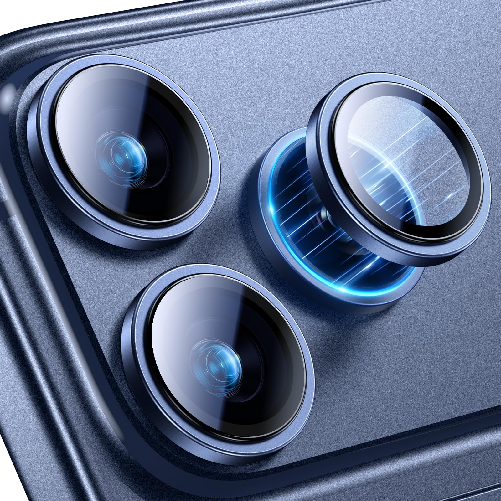 UniqueMe für iPhone 17 Pro/17 Pro Max Kameraschutz - Kratzfest, für iPhone 17 Pro/17 Pro Max Kamera schutz, 9H+ Härte, Einfache Montage - Blau