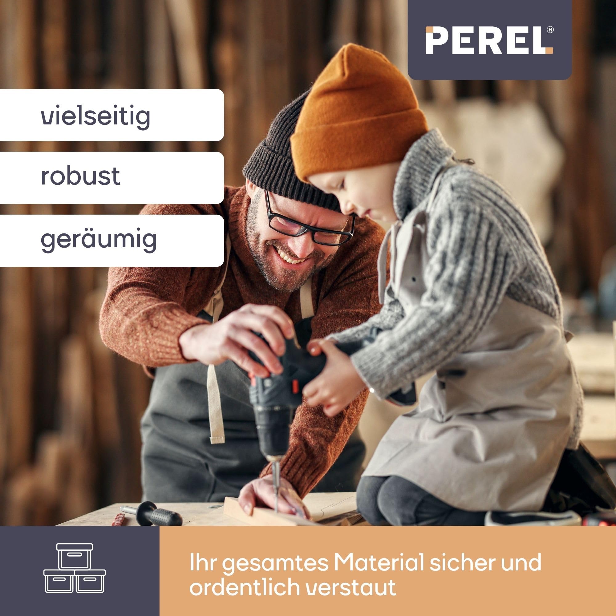 Perel OM14H Hobby-Werkzeugkasten, 35,6 cm