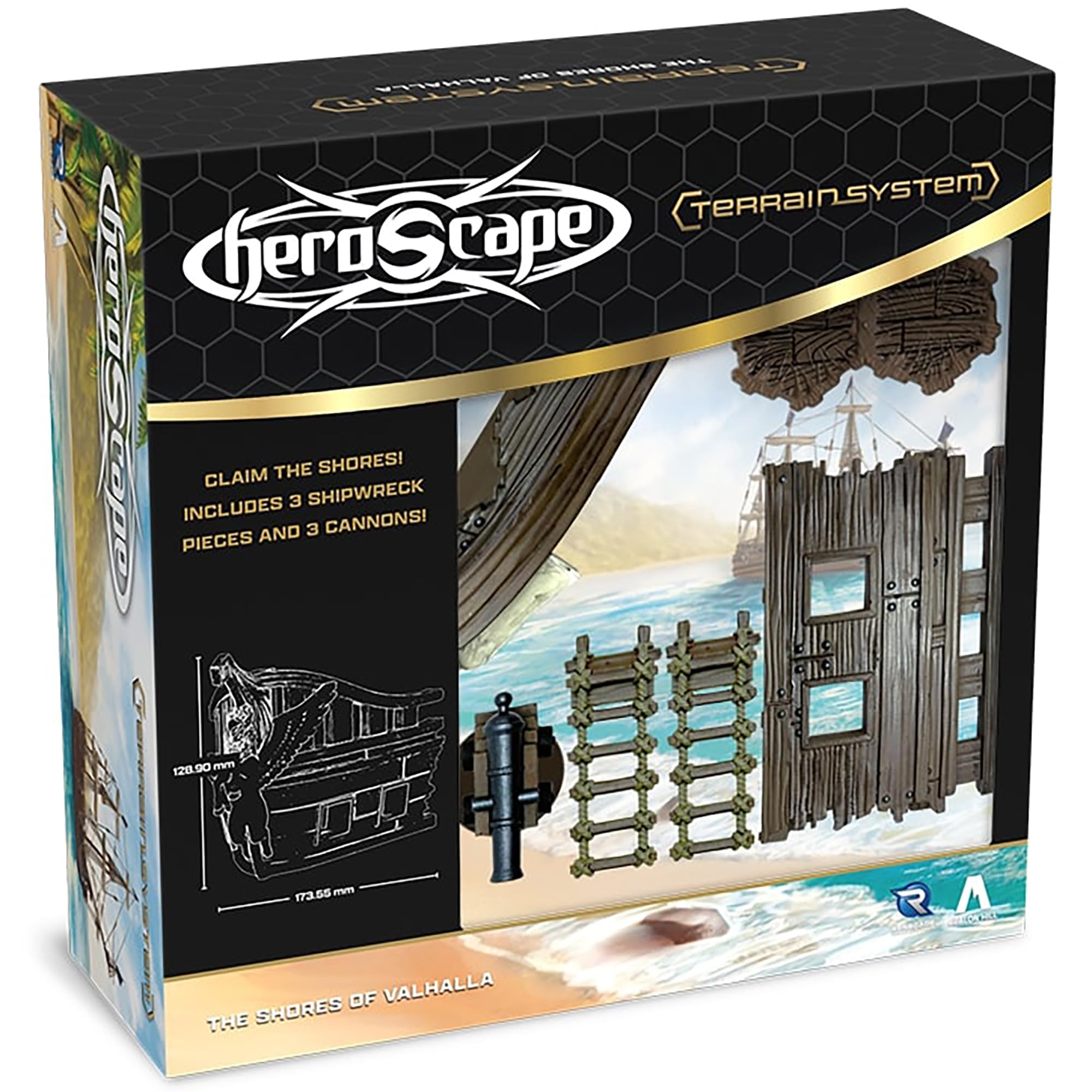 Renegade | Heroscape Shores Of Valhalla Terrain | Terrain Expansion, Heroscape Compatible, Shipwrecks, Cannons, Rope Ladders And Hex Tiles | 2-4 Players | 60-120 Minutes