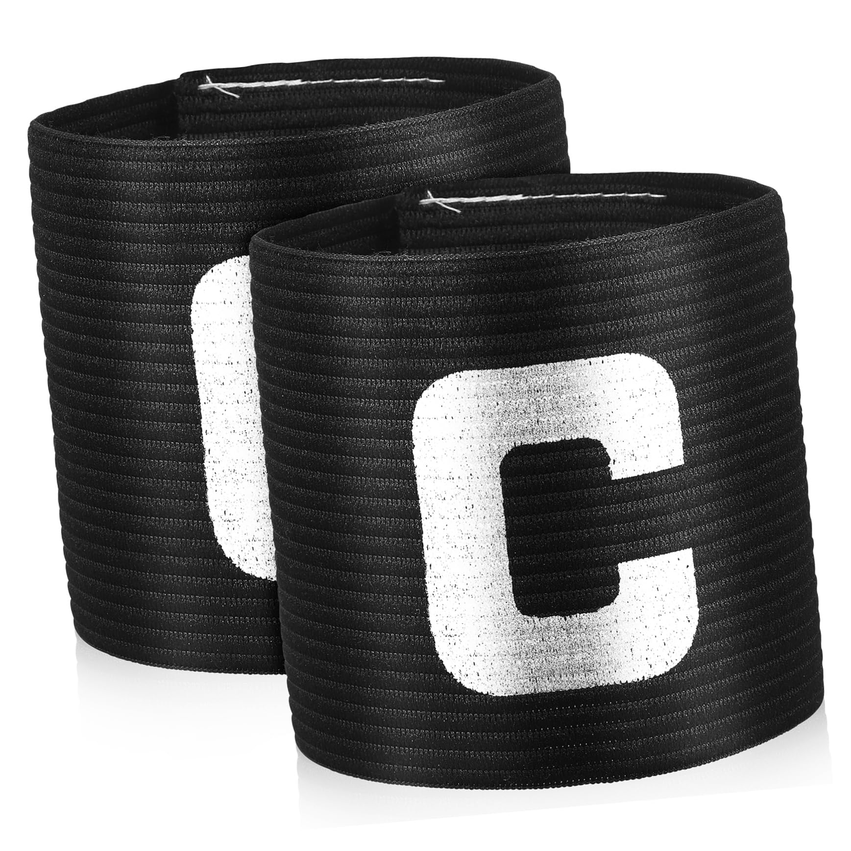 PartyKindom 2PCS Soccer Captain Football Team Armband?Unisex Elastic Adjustable Arm Band Team Sports Accessories for Youth and Adult