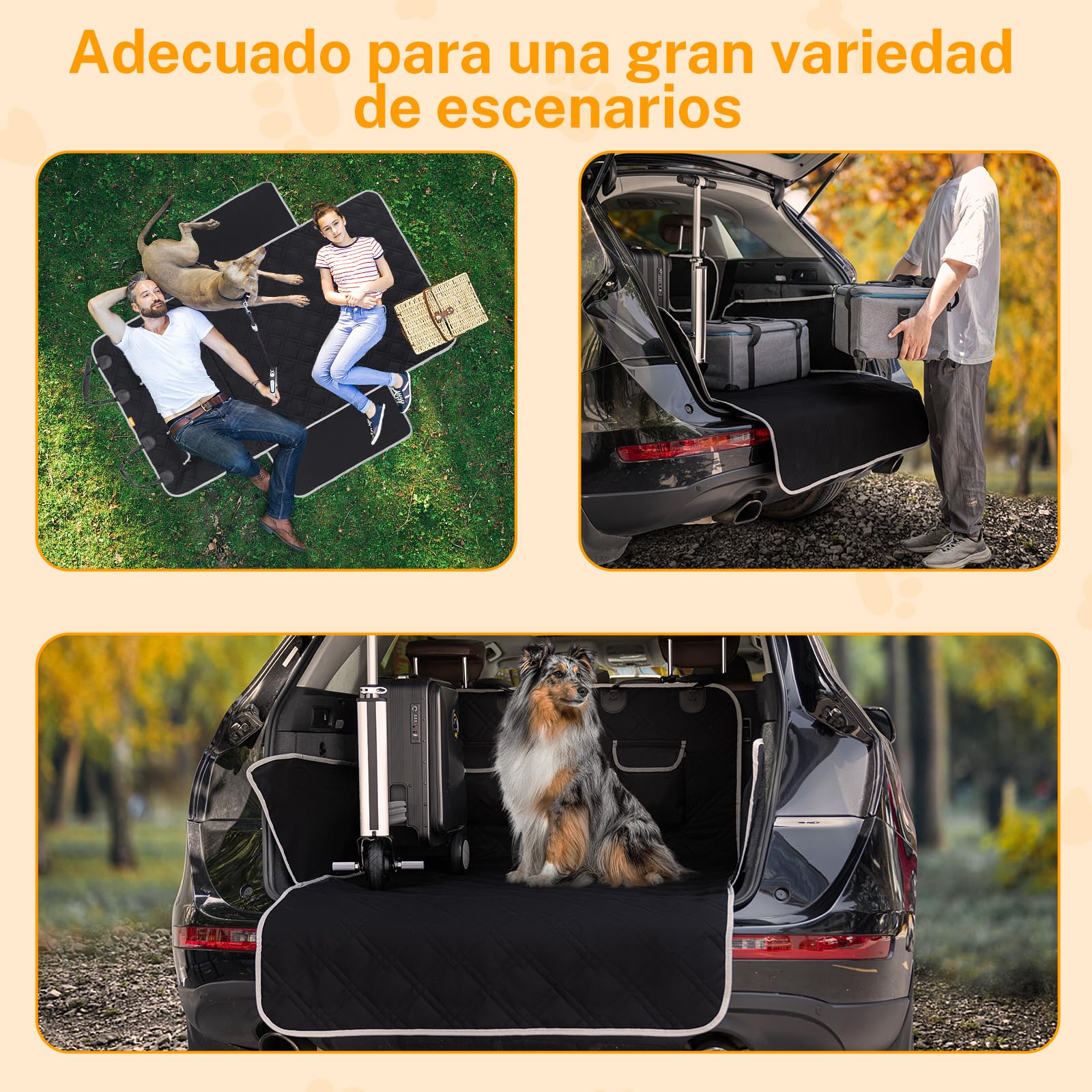 Toozey Protector Funda de Maletero de Coche Alfombrilla con protección Lateral - Universal Auto Maletero Manta para Perros - Impermeable & Antideslizante Esterilla Protectora Robusta, Negro