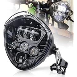Faro Delantero Yamaha Fz16 MOVOTOR Faro de la motocicleta 7 pulgadas con soporte LED Faros blanco DRL Hi/Low Beam para motocicleta universal Harley Yamaha Triumph Cafe Racer