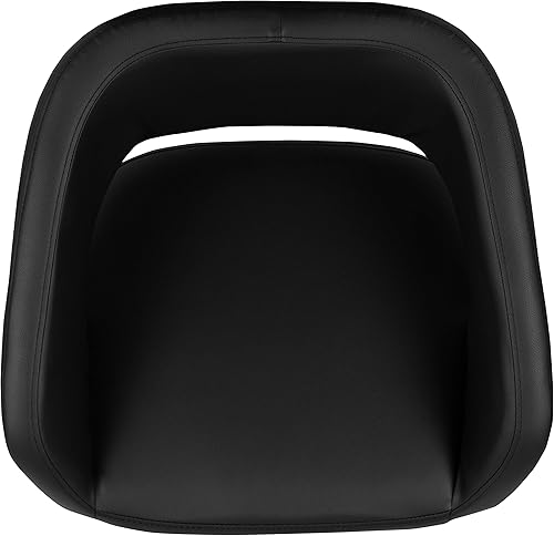 Miniatura 9 de Flash Furniture Erik Taburete de bar contemporáneo de altura ajustable con reposapiés y respaldo medio redondeado, taburete tapizado de altura de