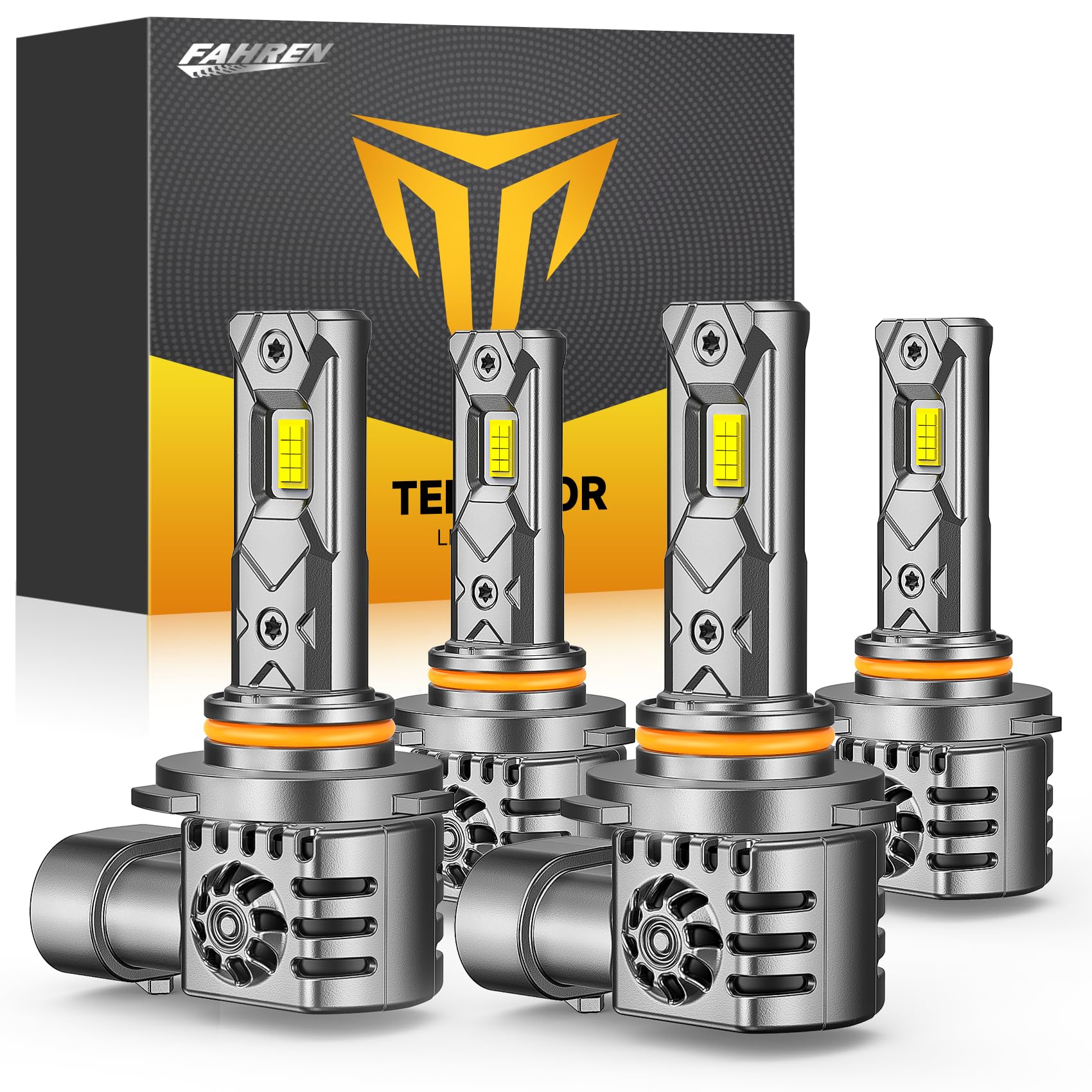 Fahren 2025 Upgraded 9005 9006 Bulb Combo, 900% Brighter 68,000LM, Real 1:1 Mini Size, Non-Polarity, Plug and Play, Pack of 4 by Fahren