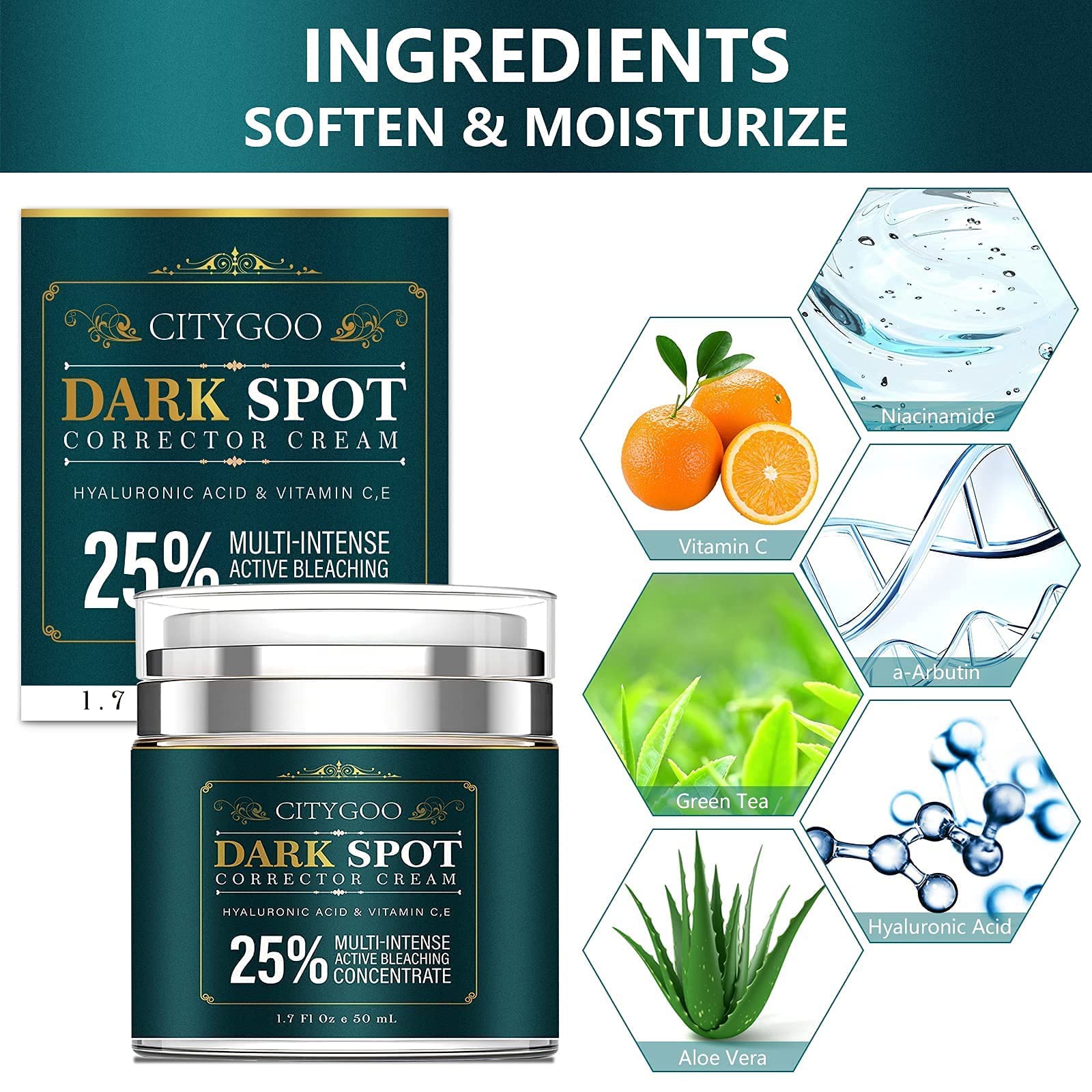 CITYGOO Dark Spot Remover for Face and Body, Dark Spot Corrector Cream