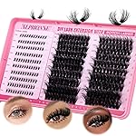 Spiky Lash Extension 80D+100D Cluster Eyelash Extensions with Lash Spikes Lash Clusters Wispy Eyelashes Clusters Fluffier Individual Lashes Clusters by ALPHONSE (300pcs)