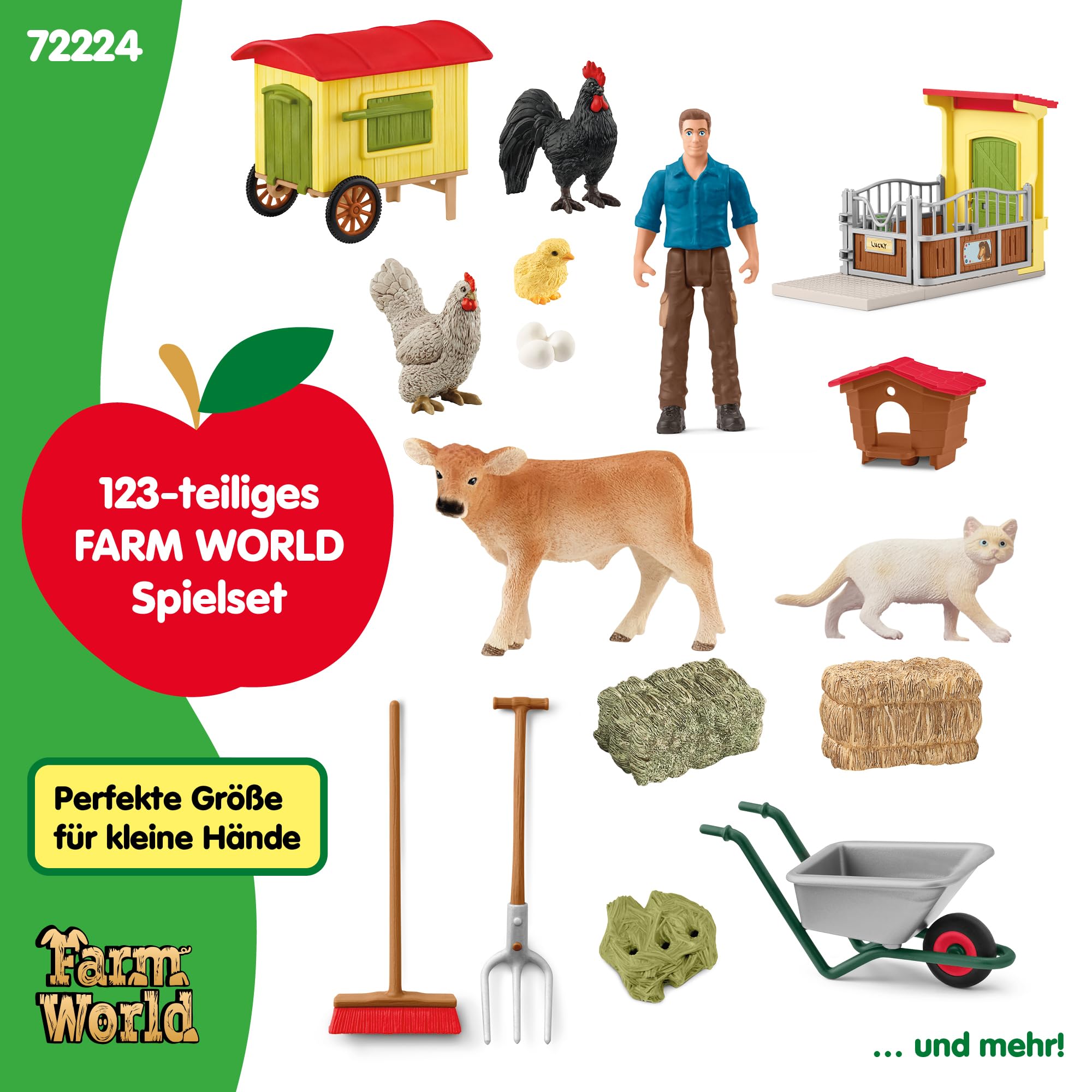 Schleich Farm World | Farm mit Hühnerstall und Pferdebox 72224 | 123 Teile | detailgetreues schleich Tiere Set | Bauernhof Spielzeug ab 3 Jahre | exklusiv bei Amazon