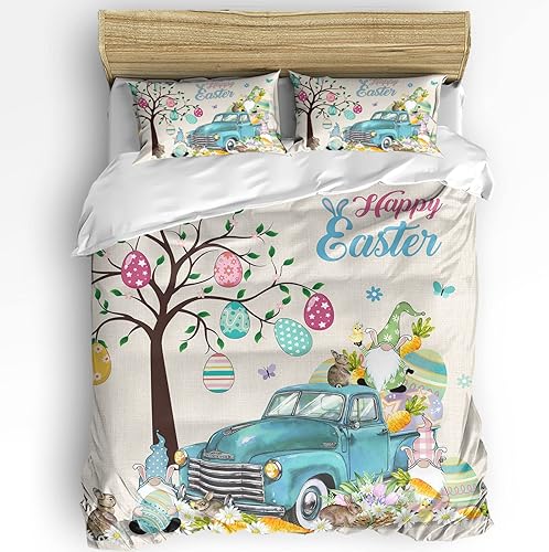 Miniatura 3 de Juego de funda de edredón con diseño de árbol de Pascua, tamaño California King, microfibra suave lavada con lazoscremallera, funda de edredón con