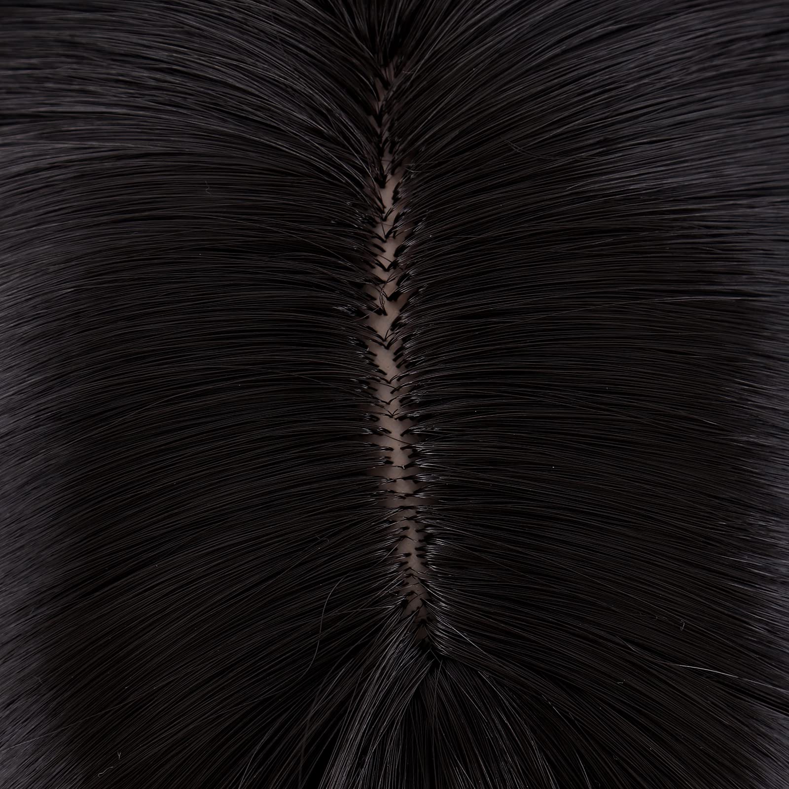 MapofBeauty 18 Pollic Medio Lunghezza Layered Lisci Parrucche (Nero) | fibra,Shoulder Lunghezza Capelli