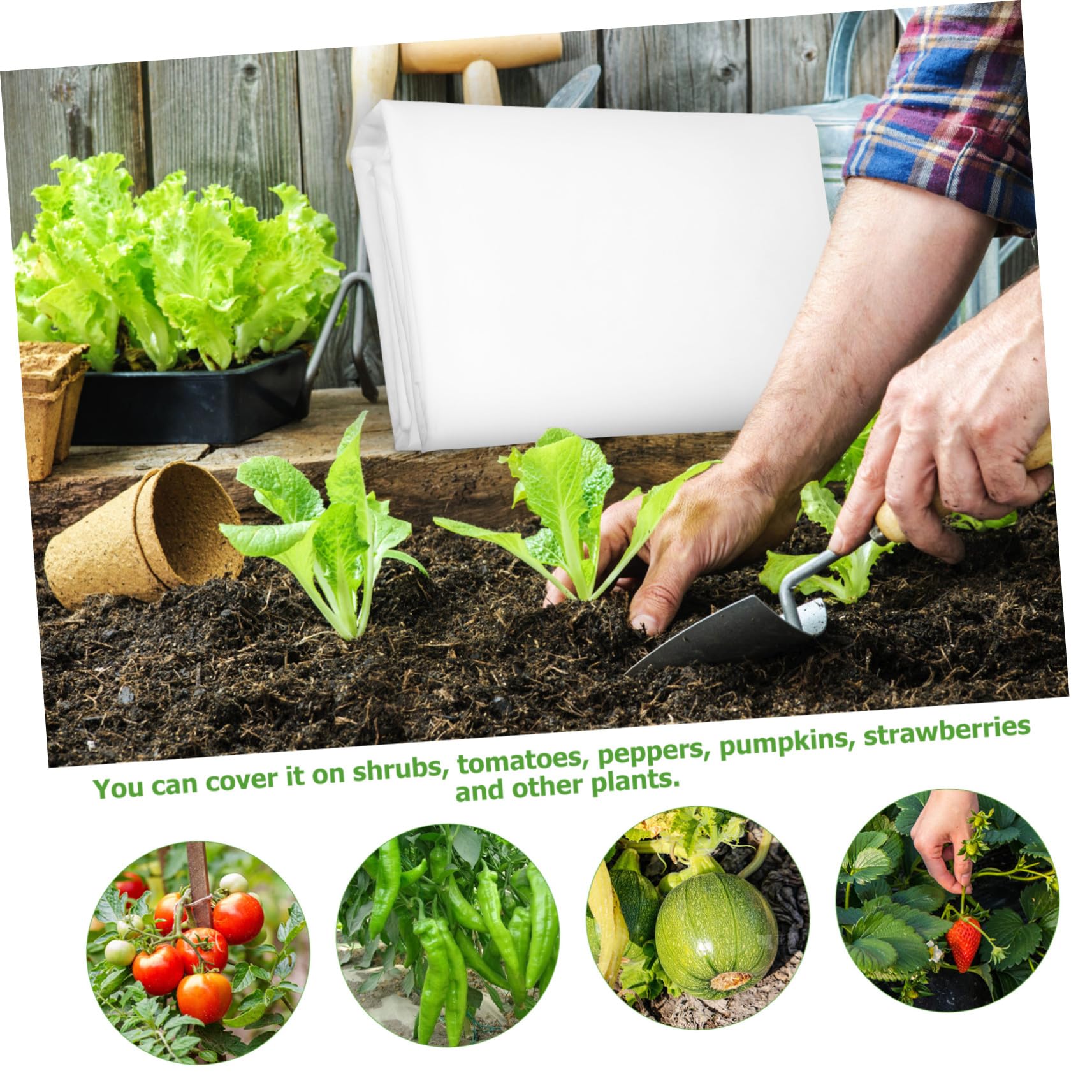 ibasenice Voile D’hivernage pour Plantes 2 Pièces en Non-tissé Blanc