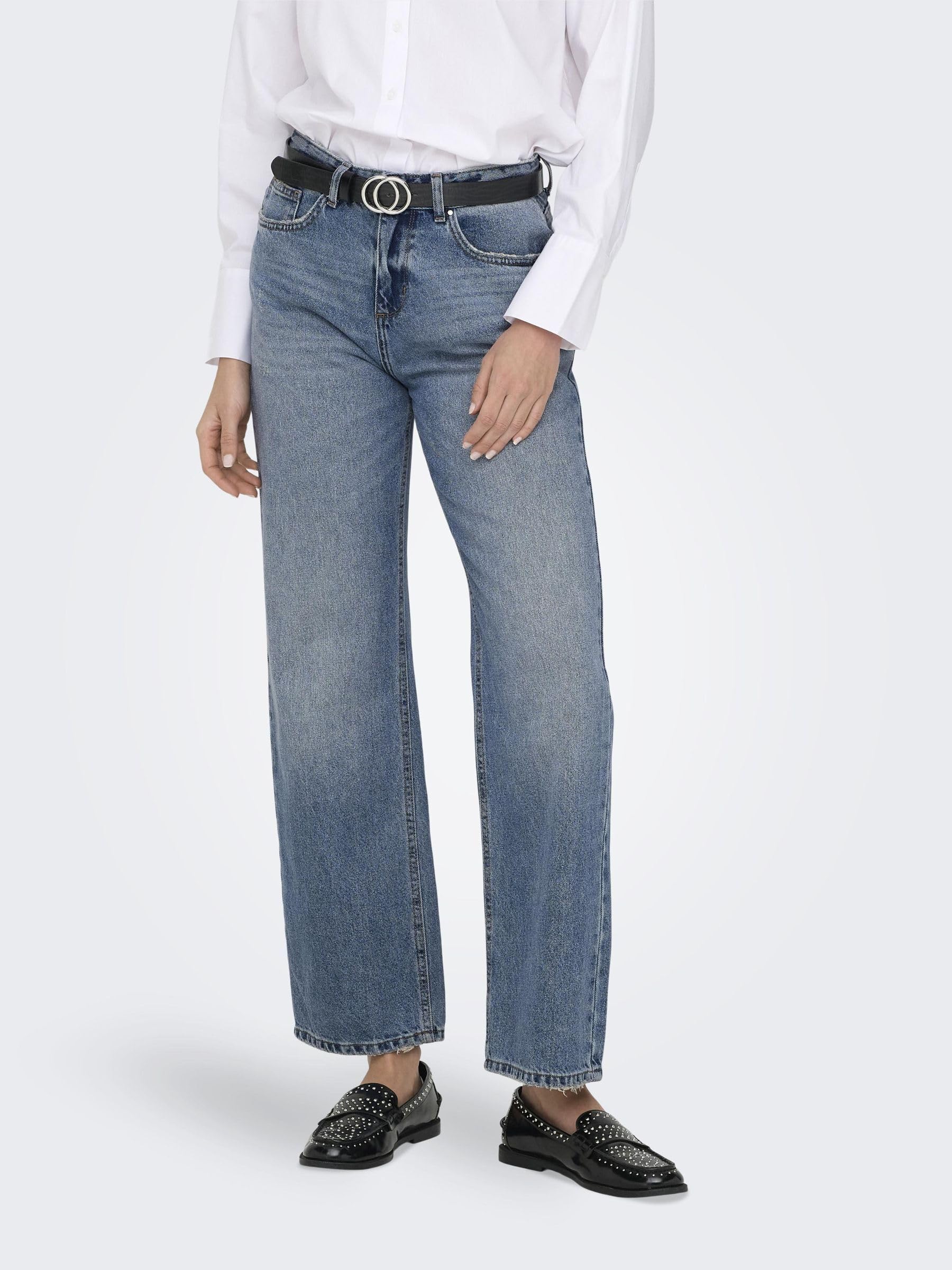 ONLY Jean Coupe Droite ONLELLA Taille Moyenne Straight Fit Jeans