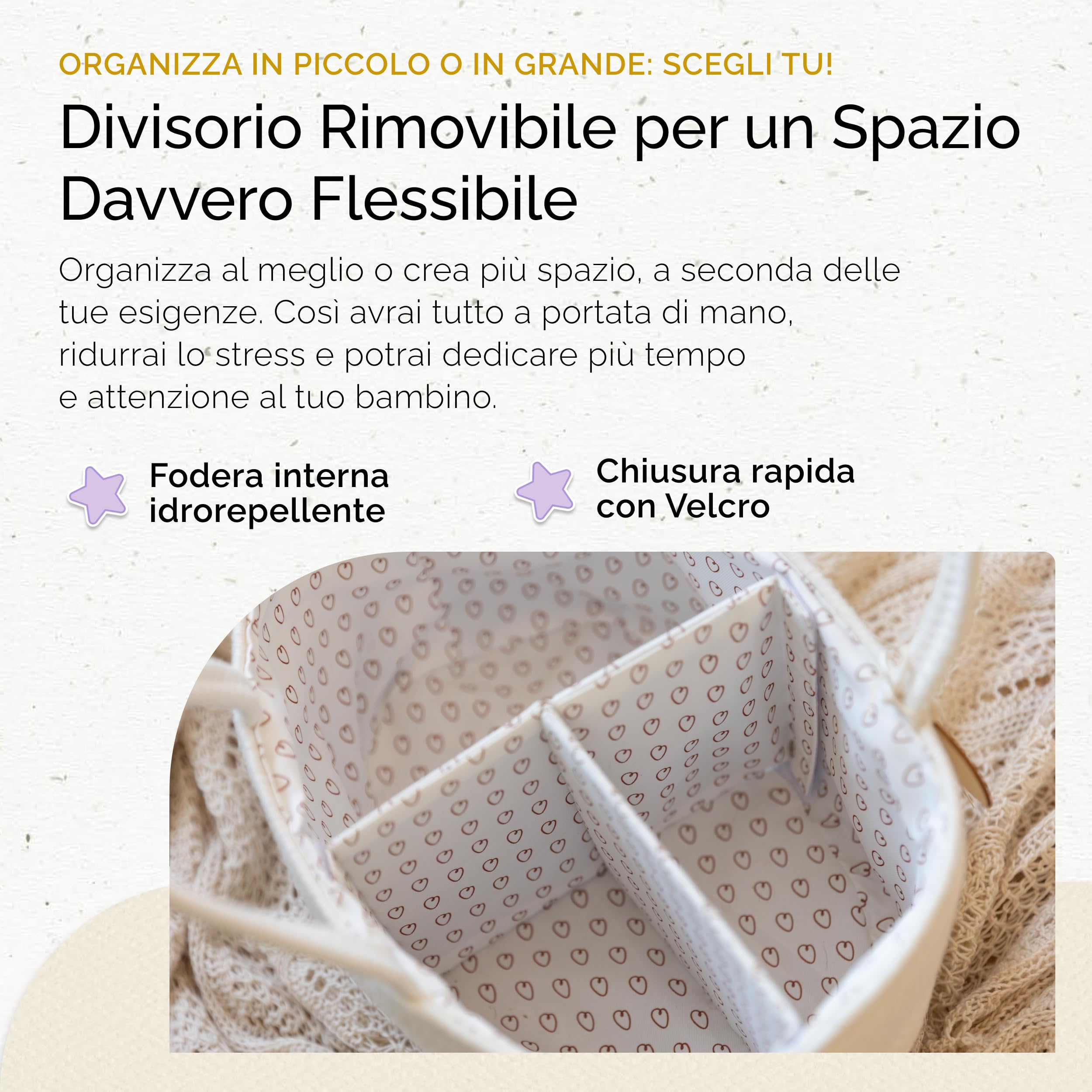 Yunioo Cestino Porta Pannolini, Organizer Fasciatoio per Neonati, Cesto Prodotti Neonato con Maniglie Robuste, Scomparti Staccabili, Regalo Nascita Bimba o Bimbo