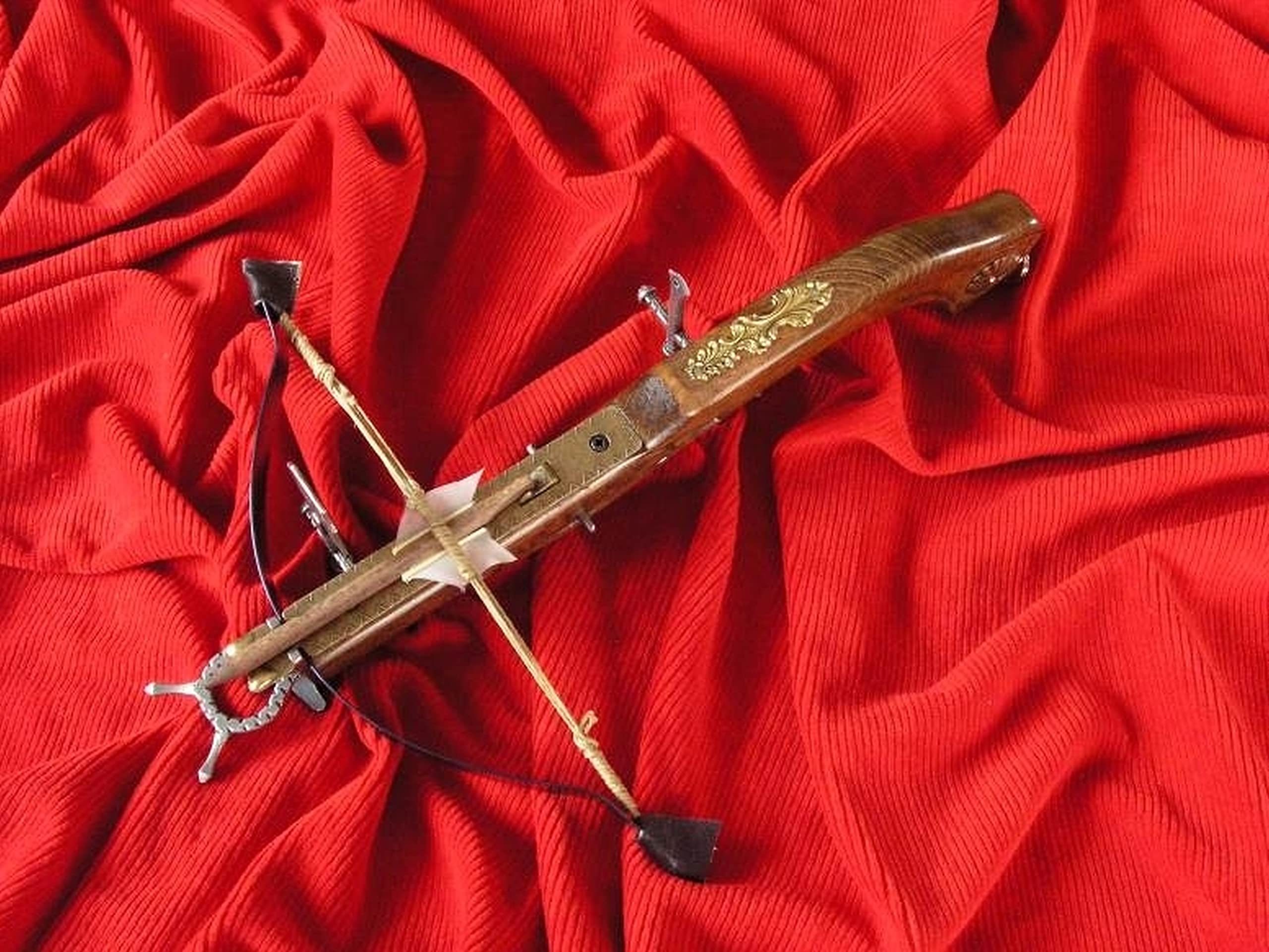Pistolenarmbrust Holzarmbrust 33 cm W0P Mittelalterliche Armbrust für historische Rekonstruktion für einen Sammler oder als Geschenk Feuert Nicht.