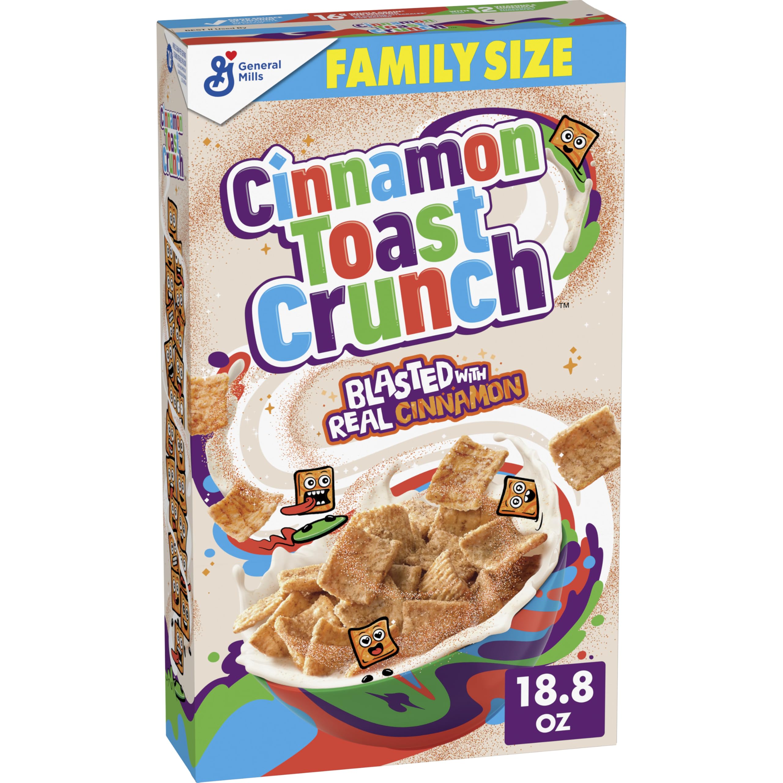 Cinnamon Toast CrunchBreakfast Cereal, Crispy Cinnamon Cereal, Family Size, 18.8 oz