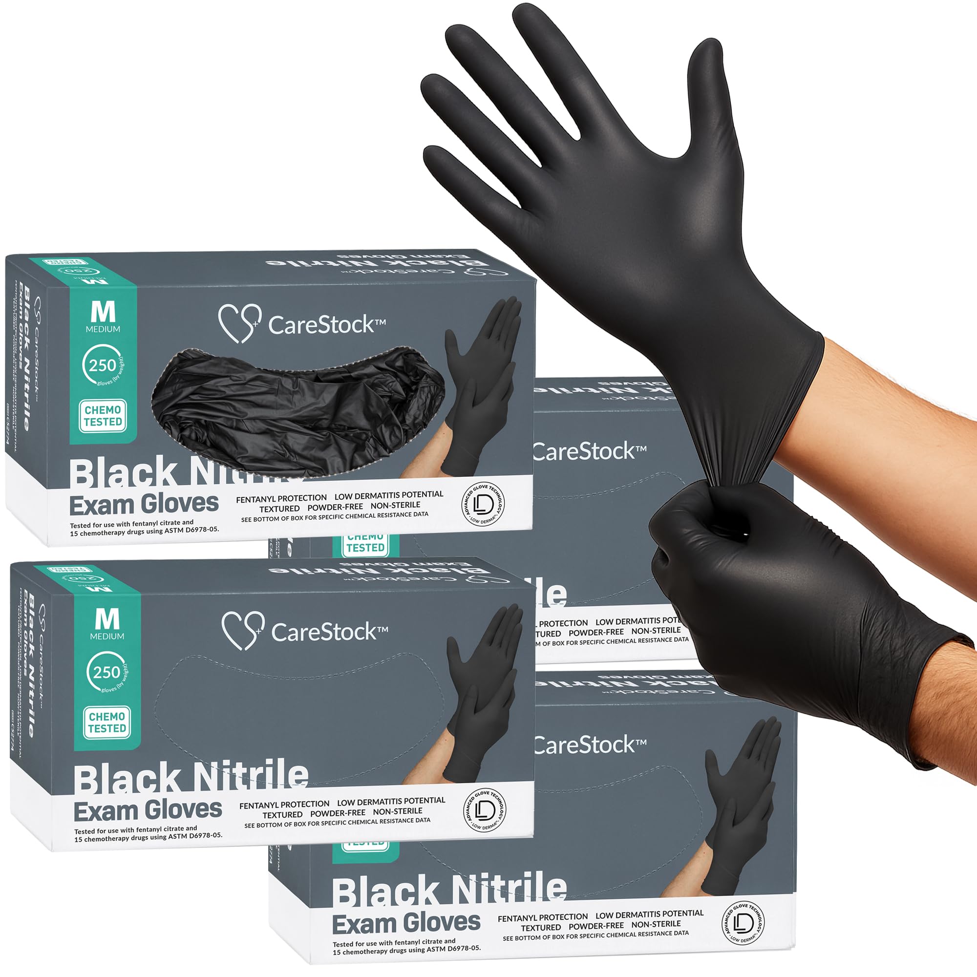 Amazon.com: CareStock Black Nitrile Gloves Medium [250 Count] – 2