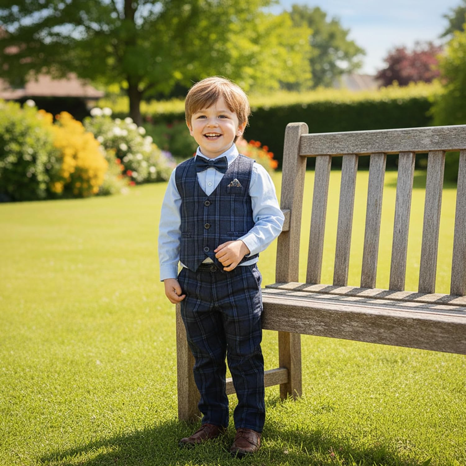 Volunboy Baby Boy Suit Toddler Formal Outfit Kids 3 Piece Vest Gentleman Clothes Long Sleeve Shirt and Pants Set