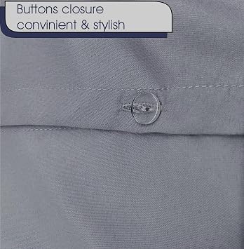 Linen Home King Size Duvet Set Grey - Soft & Breathable Microfibre Kingsize Duvet Cover with 2 Pillowcases, Easy Care Wrinkle Free King Bedding Set of 3 Pcs (King, Grey)