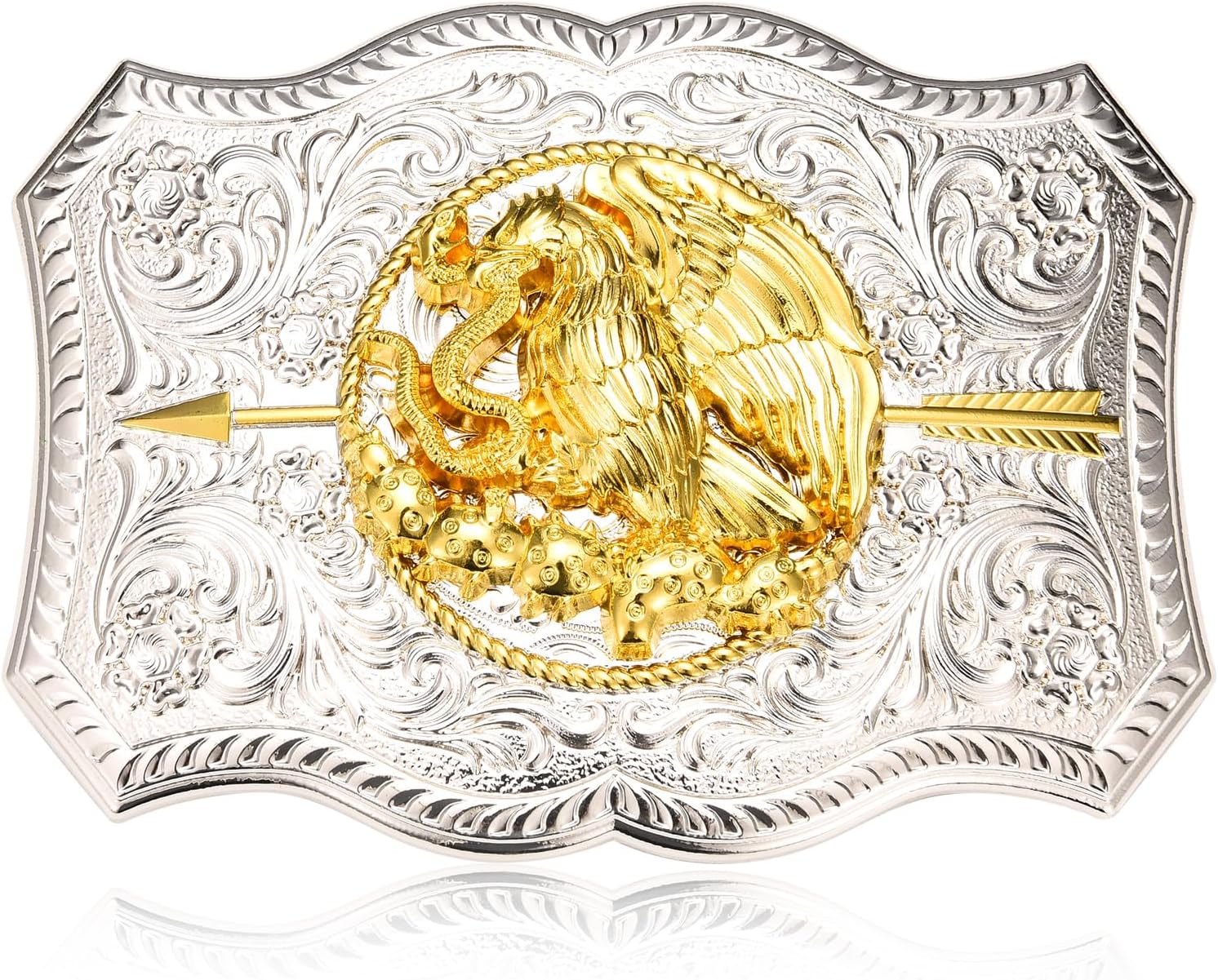 Western American Belt Buckle Silver Golden Texas Hat Belt Buckles for Men, Cowboy Belt Buckles Men Western Cowboy