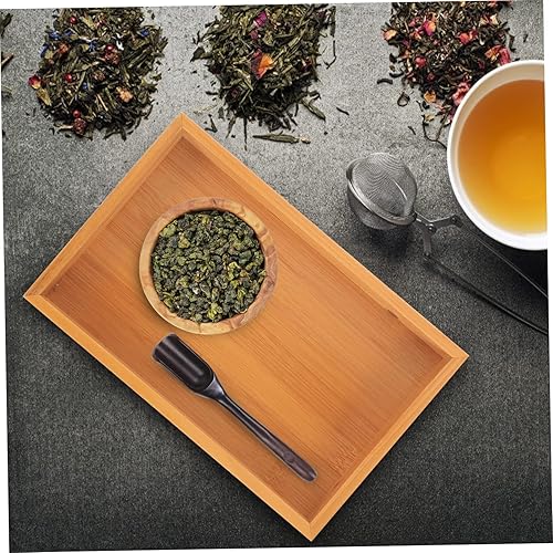 Miniatura 5 de ABOOFAN Bandeja de almacenamiento de madera rectangular para desayuno, organizador de cubiertos para organizador de cajones, organizador de cajones