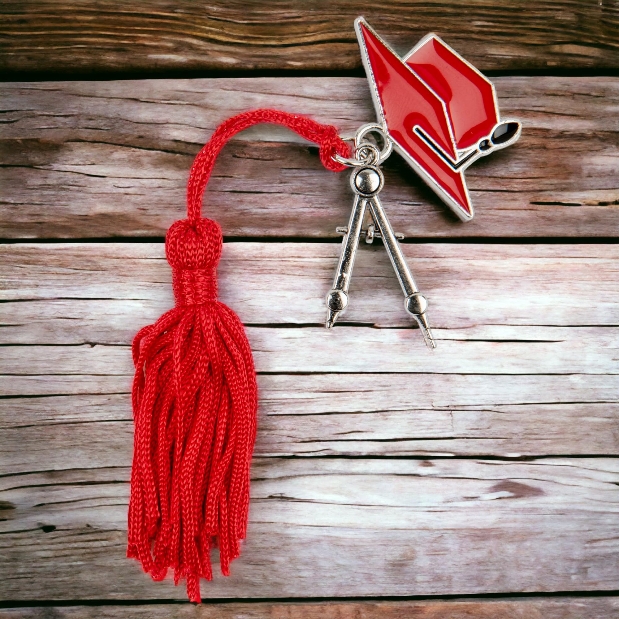 Doni Bomboniere Laurea 48PZ Portachiavi con Compasso Nappina Confettata Pensierini Aprifesta Gadget Architettura Ingegneria E Tocco Rosso Idee Regalo Complete Originali Economiche