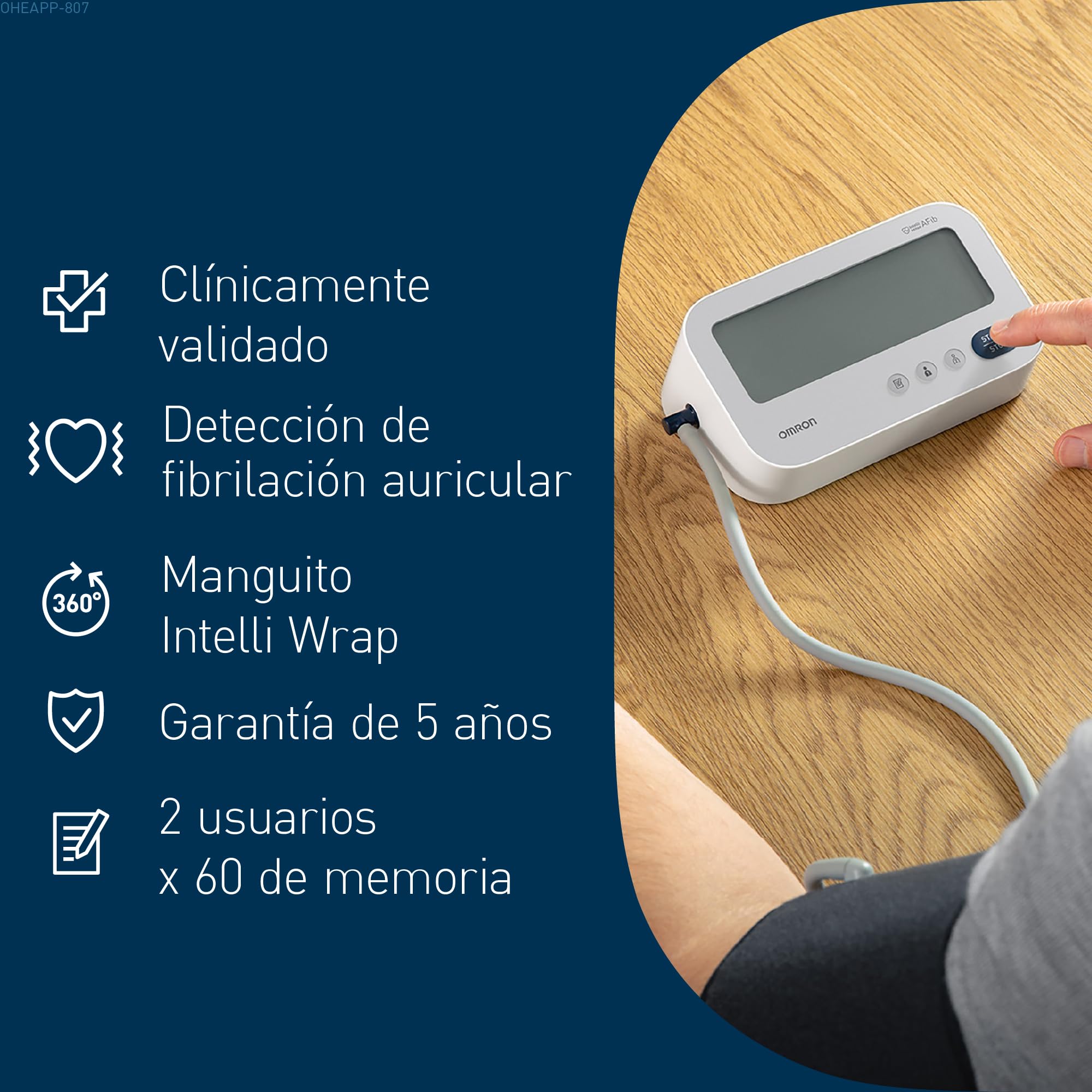 OMRON X3 Comfort AFib - Tensiómetro de brazo automático - Con detección de fibrilación auricular e indicador de hipertensión - Validado clínicamente - Diabetes y embarazo - Garantía 5 años - 22-42 cm