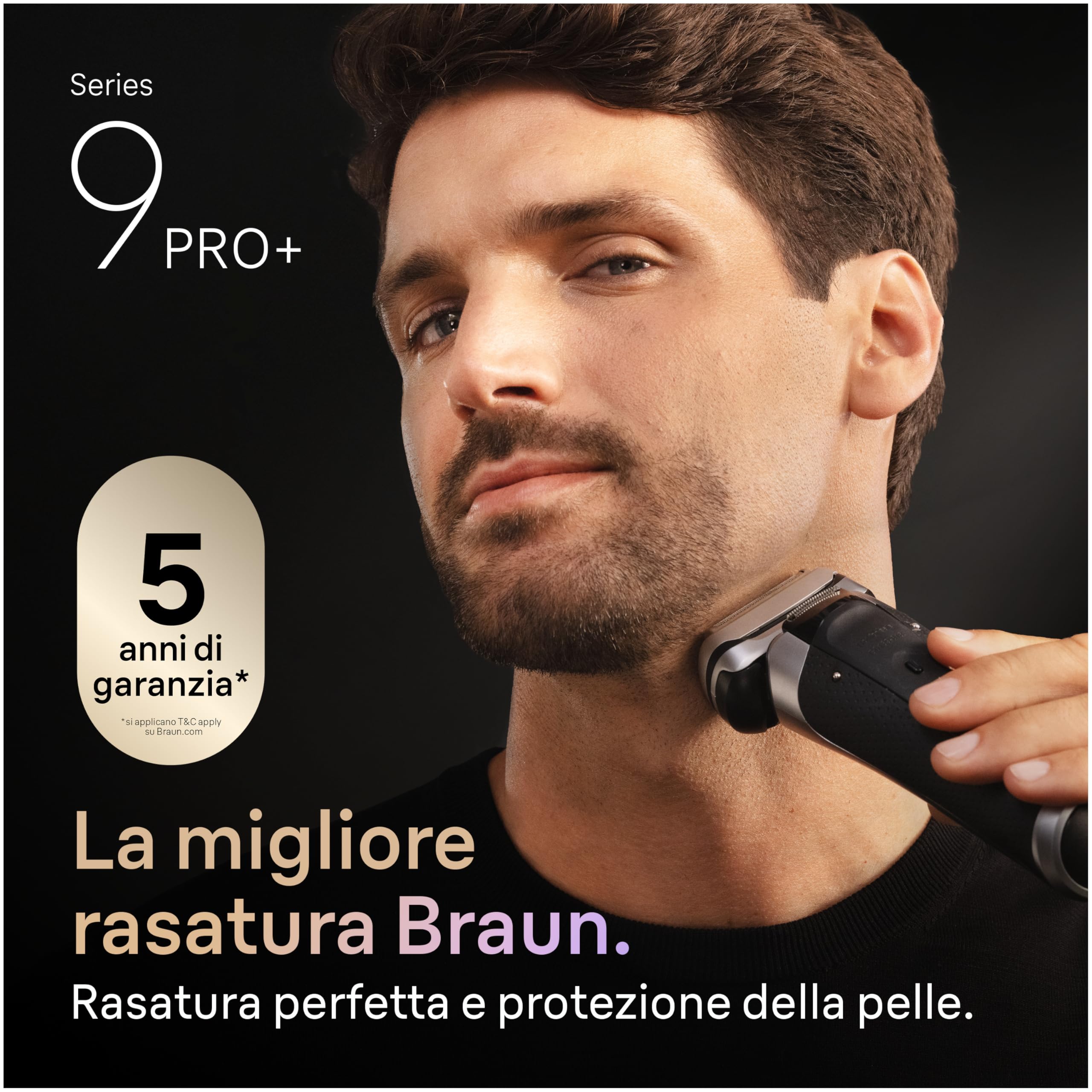 Braun Serie 9 PRO + Rasoio Elettrico Barba, Wet&Dry, 5+1 Lame Di Precisione Ultra Sottili, Regolabarba Uomo, Rasoio Barba, 60 Min Utilizzo, Stazione Di Pulizia SmartCare 6in1, Serie 9665cc, Grafite
