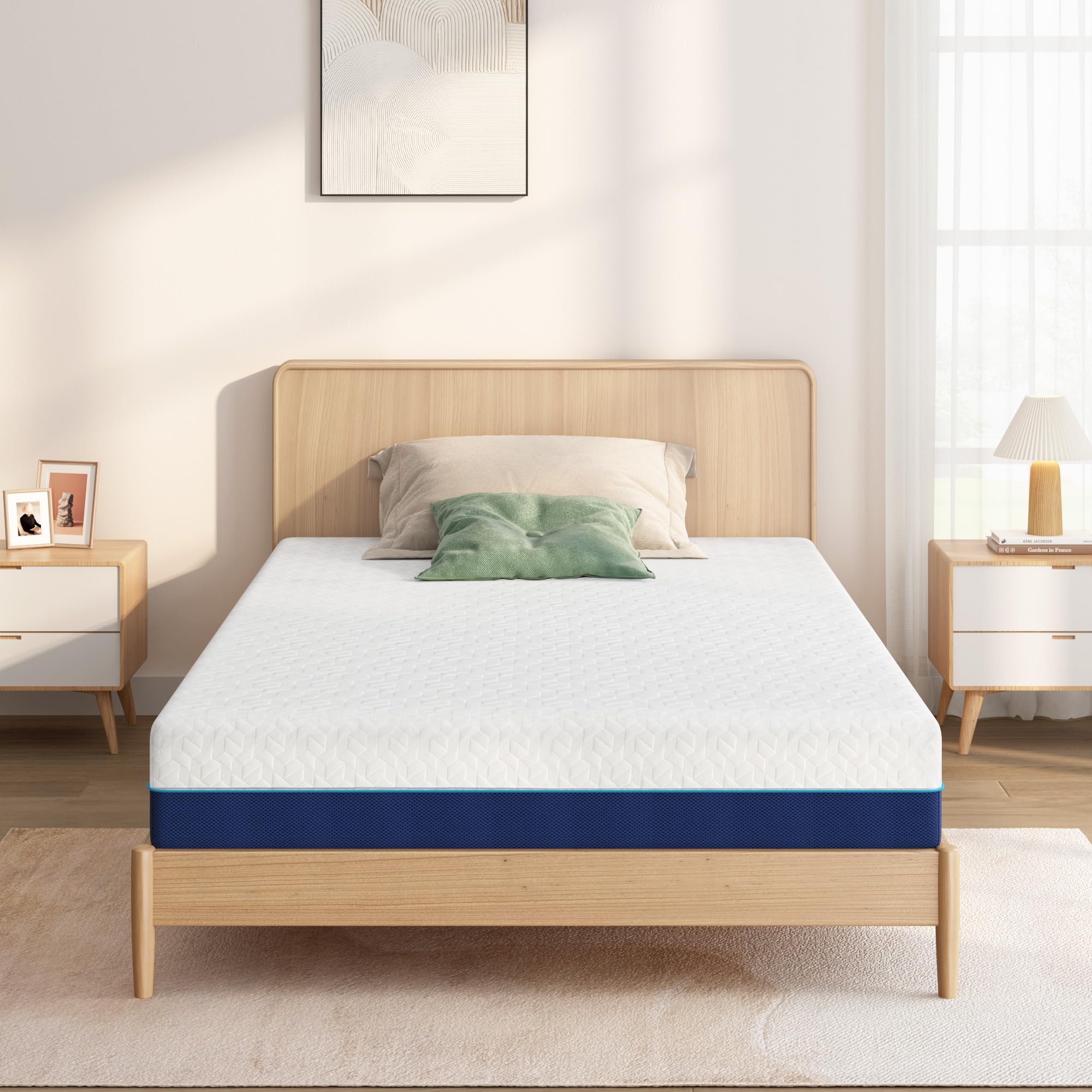 Matratze 90x200, Höhe 20cm,H4 Gel-Memory-Foam-Kaltschaummatratze | ergonomisch,atmungsaktiv,gerollt, mit abnehmbarem Bezug