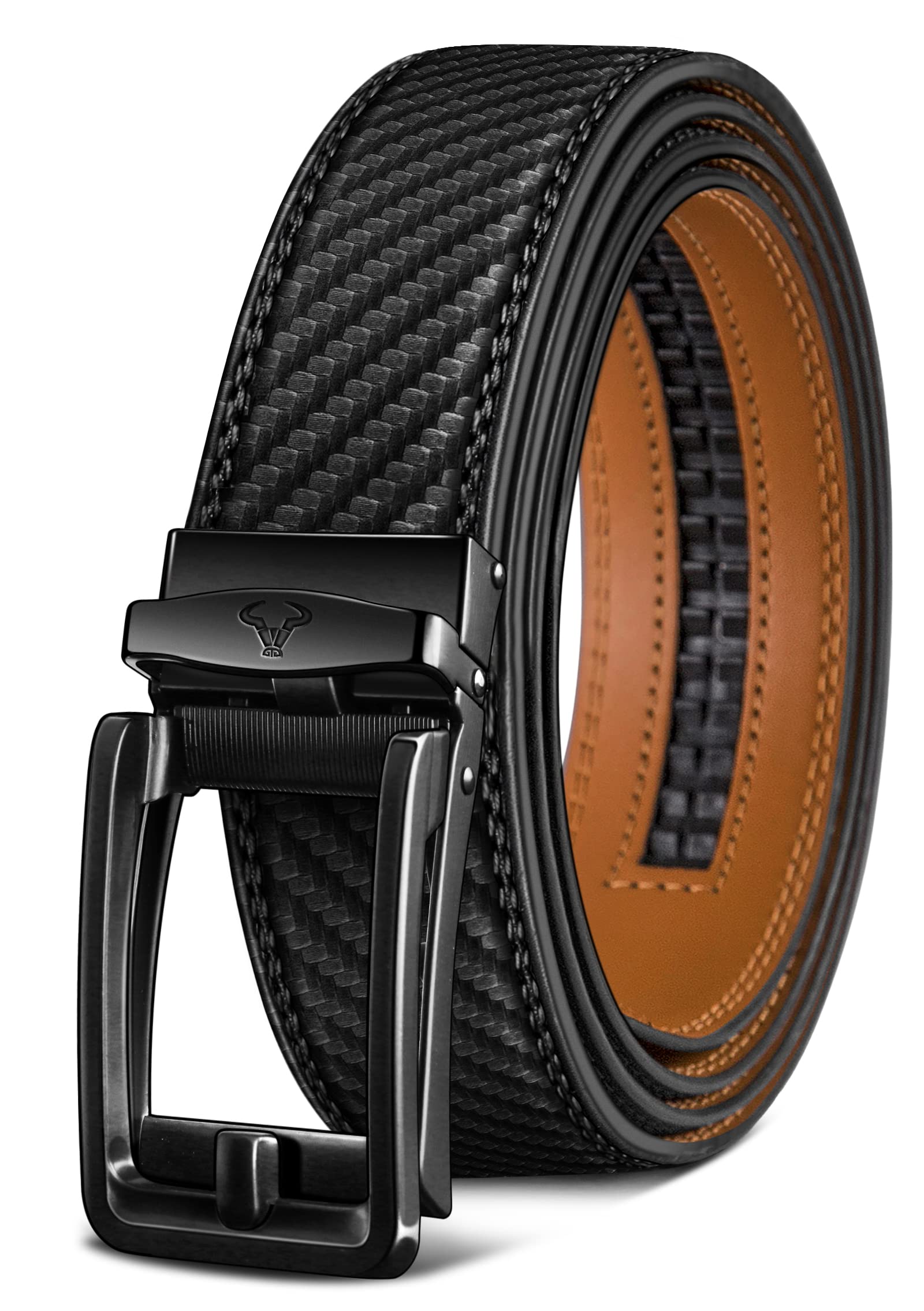 BULLIANTMen's Belt – Ratchet Leather Belt for Men Dress and Casual Pants Jeans 1 3/8"