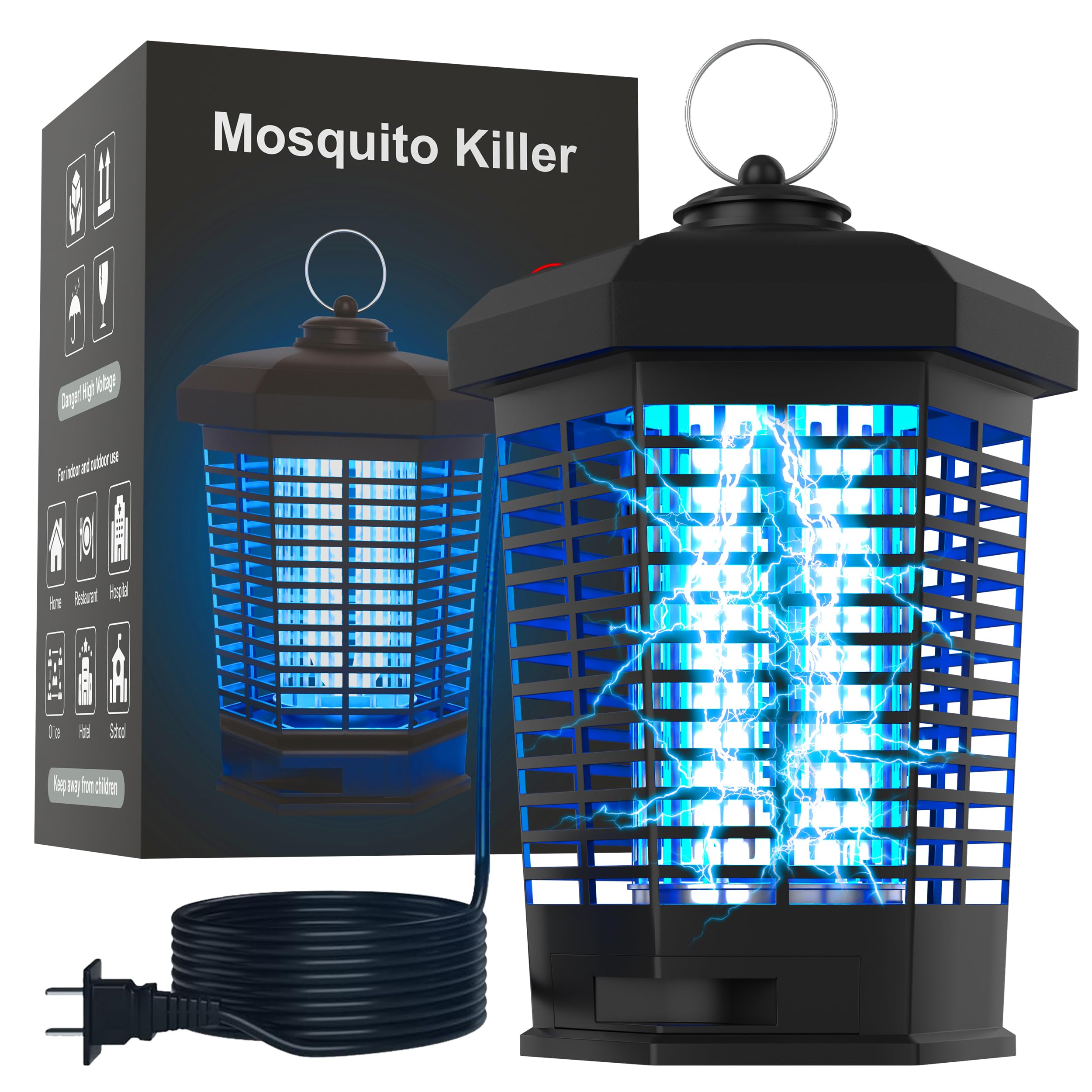 Electric Led Mosquito Killer Lamp for Home Best Fly Catcher Mosquito Trap Machine Mosquito Repellents Machine Mosquito Machine Electric Mosquito Killer Machine for Home (Black)-image-41