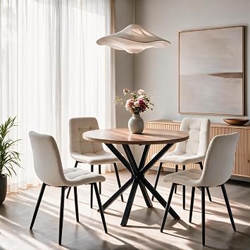 Round Dining Table Set for Kitchen Apartment