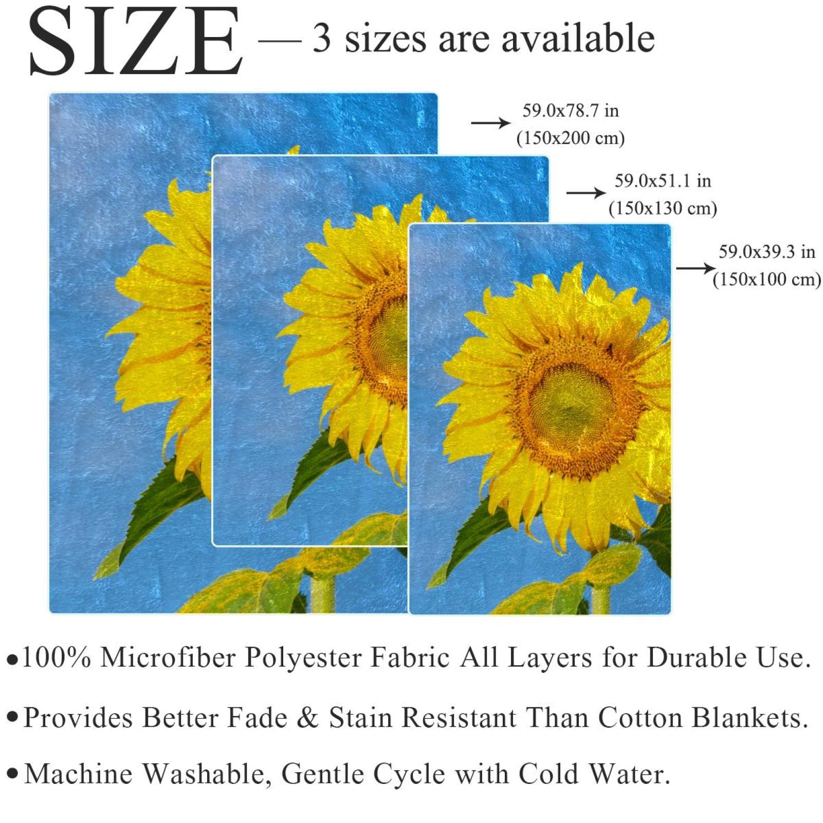 Sonnenblumen-Decke (127x152 Cm) – Flauschig, Weich & Frühlingshafte Deko Für Sofa & Bett