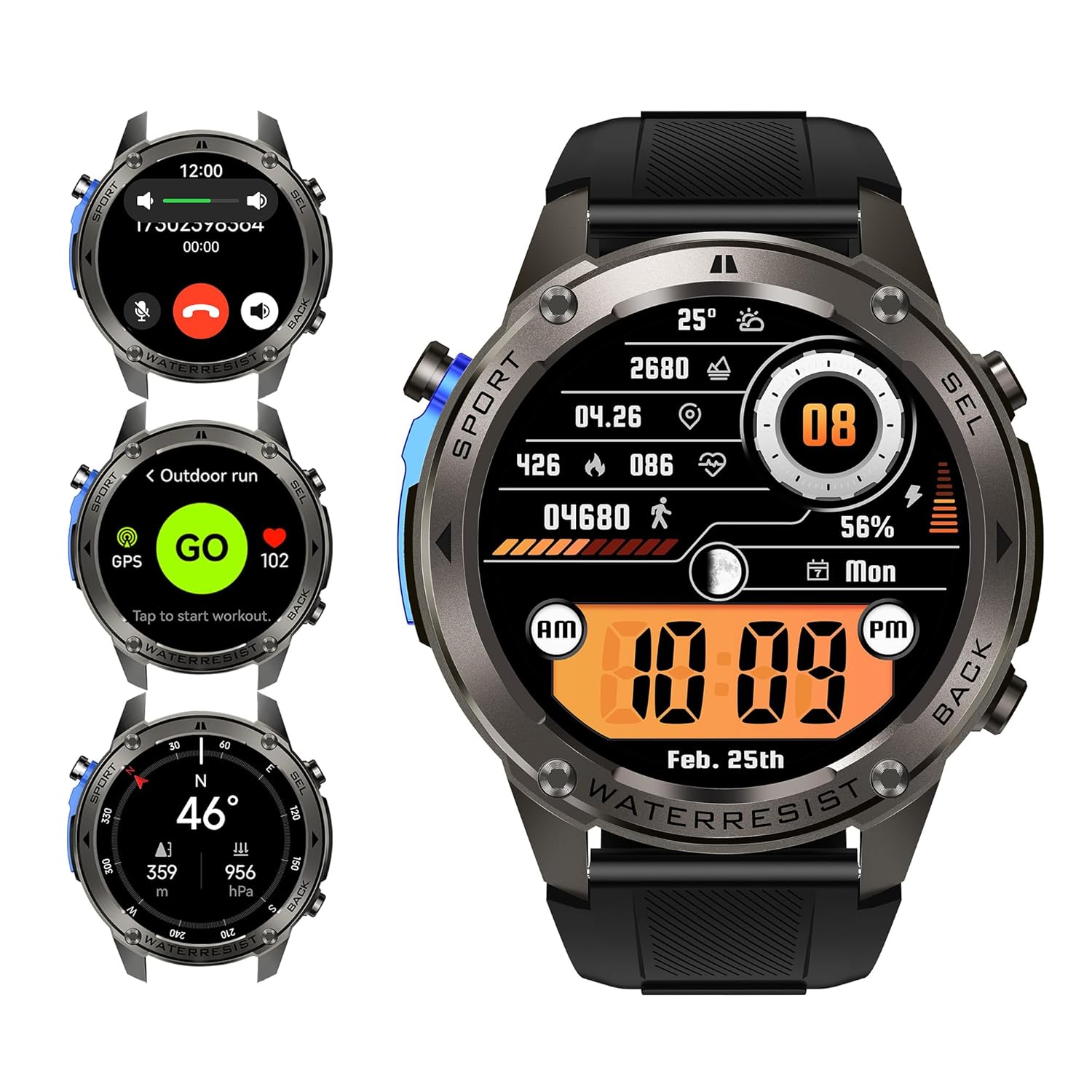 2025 GPS Smartwatches, 1.43” AMOLED Always-On Display, 50M Swimming Waterproof, 170+ Sports Mode, 500mAh Battery, Make&Answer Call Smart Watches for Man, Fitness Watches for iOS and Android (Black) 2025 GPS Smartwatches, 1.43” AMOLED Always-On Display, 50M Swimming Waterproof, 170+ Sports Mode, 500mAh Battery, Make&Answer Call Smart Watches for Man, Fitness Watches for iOS and Android (Black)
