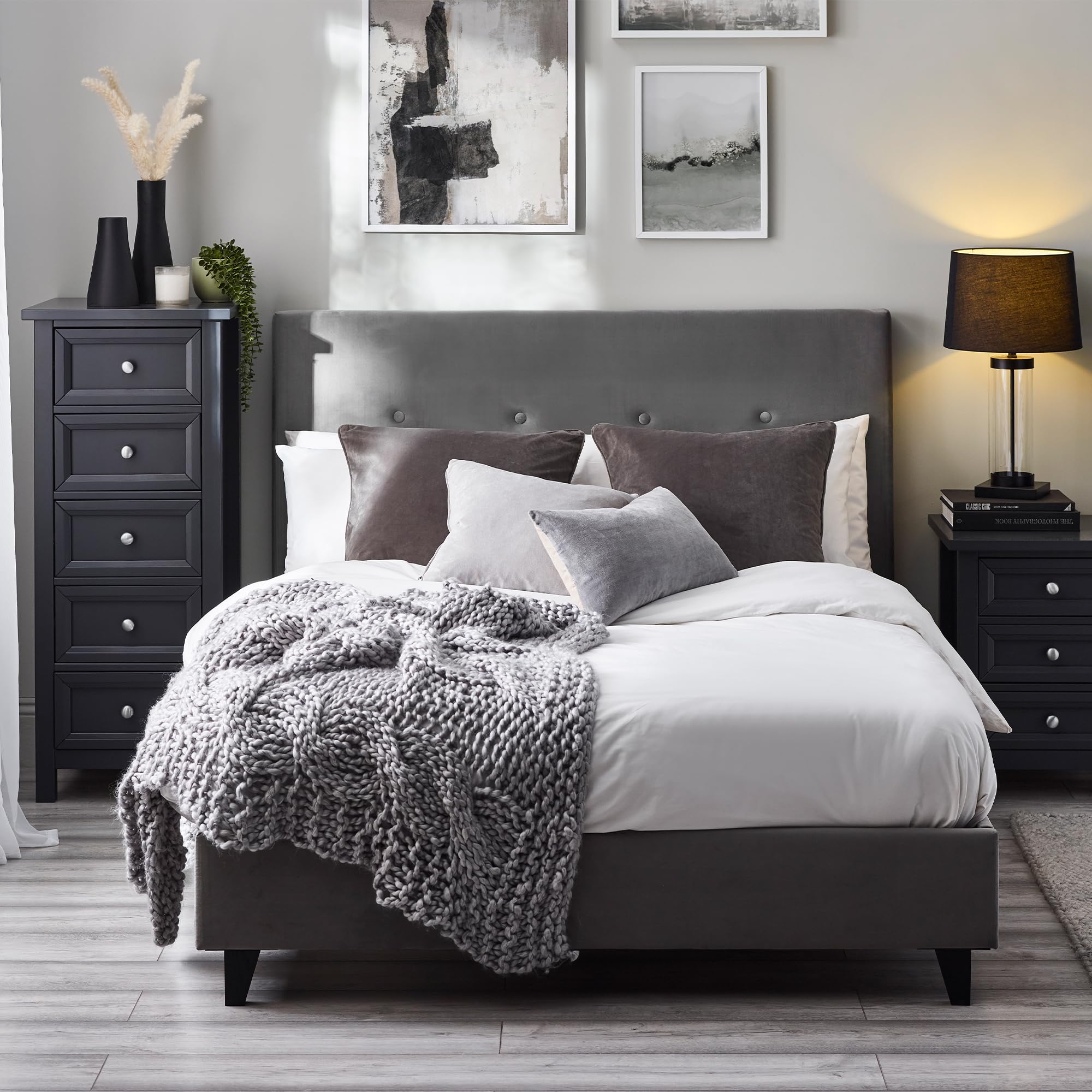 Julian Bowen Grey Shoreditch Fabric Bed