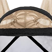 Vista 10 de Harrison Howard Máscara de mosca de caballo luminosa profesional estándar con orejas, protección UV, para caballos, azul y plateado, mazorca mediana