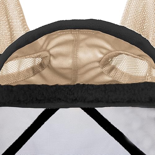 Vista 10 de Harrison Howard Máscara de mosca de caballo luminosa profesional estándar con orejas, protección UV, para caballos, azul y plateado, mazorca mediana