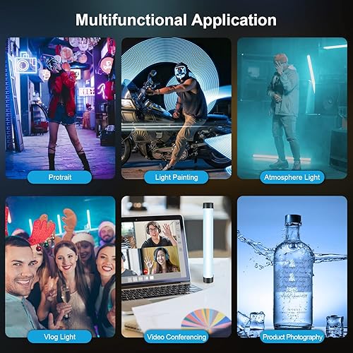 Miniatura 6 de Mettlelite TLX1 RGB Tubo de luz LED a todo color Luz de video portátil con control de aplicación 2800K-8000K CRI96 TLCI97 360 ° RGB CCT HSI Modo 10