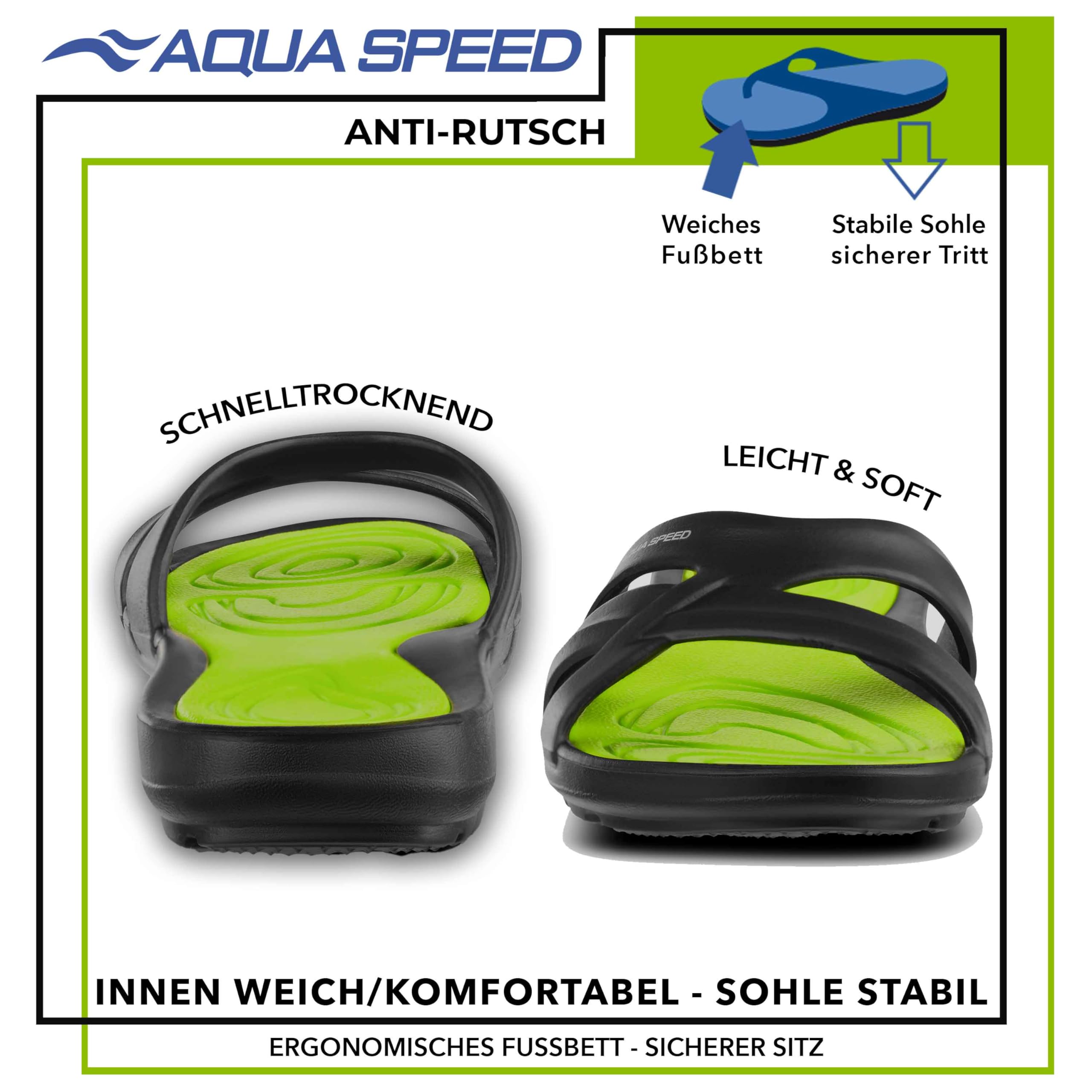 Aqua Speed - Set - Bathing slippers PANAMA + microfibre towel | Ladies | Shower sandals | Bathing slippers