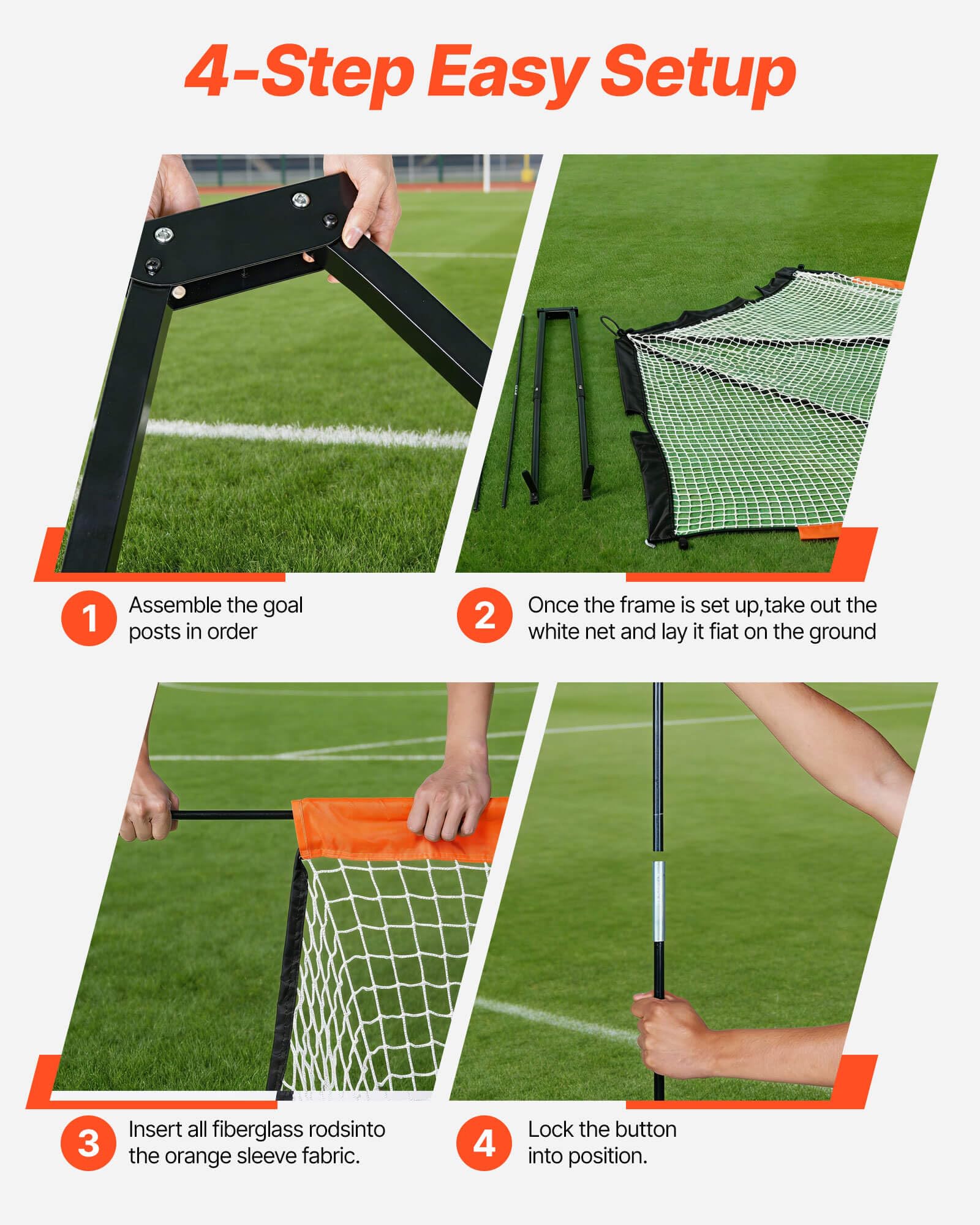 VEVOR Portería de lacrosse, red de lacrosse, portería de lacrosse portátil con bolsa de transporte, red de lacrosse de hockey con cobertura extendida, juego completo de accesorios de entrenamiento