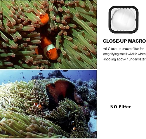 Miniatura 6 de GEPULY Carcasa impermeable con filtros de buceo para cámaras GoPro Hero 5 6 7 Black Hero (2018) Carcasa de buceo submarino de 147.6 ft con filtros