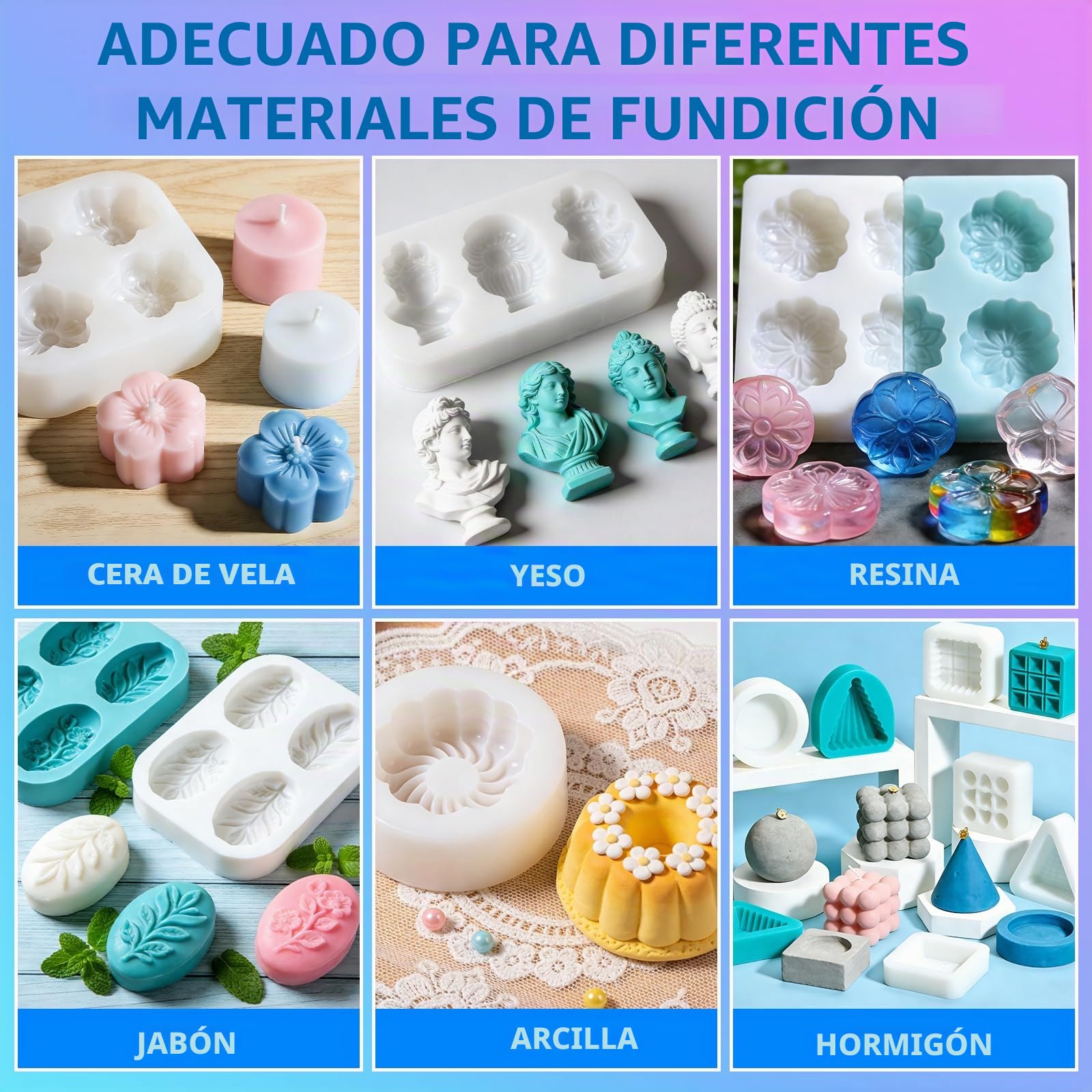 Silicona para moldes 20A, 1L Goma de Silicona Líquida Transparente, Curación Rápida, No Tóxico, Ideal para Fundir Resinas, Moldear, Cera, Yeso