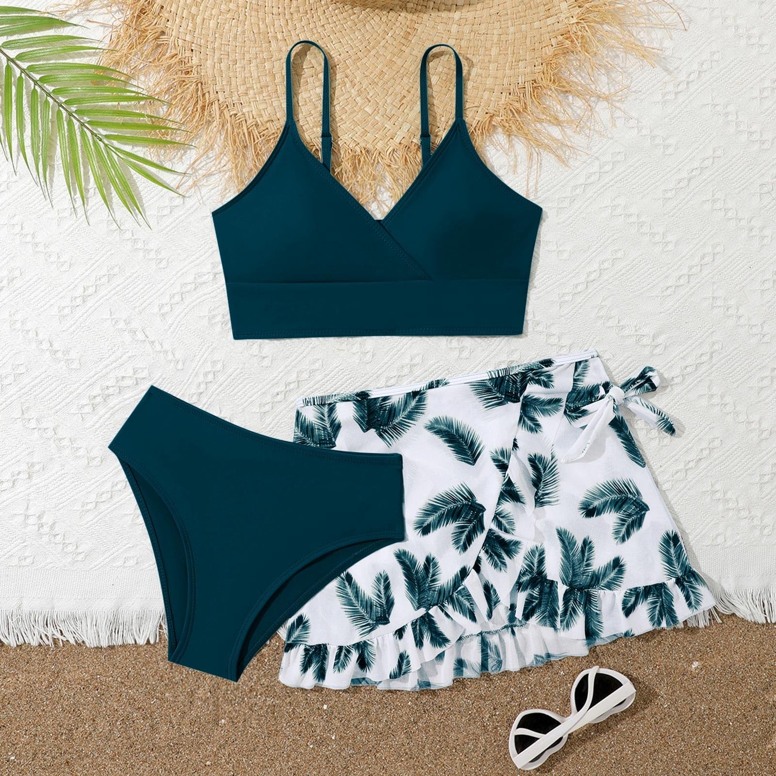 Maillot De Bain Fille 3 Pieces Haut De Maillot De Bain Rembourré + Tanga Maillot De Bain Fille 12 Ans Bonnet Plage Natation Piscine Sport Vacances 3 Mois-3 Ans Maillots De Bain À Motifs