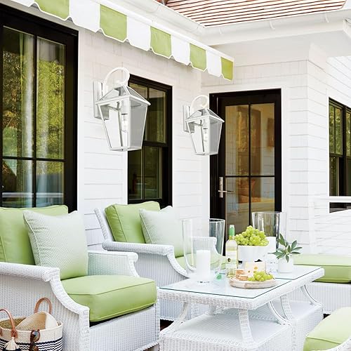 Miniatura 80 de Lámparas de pared para exteriores, faroles de pared exterior impermeables con vidrio, apliques de pared exterior, luces de porche delantero