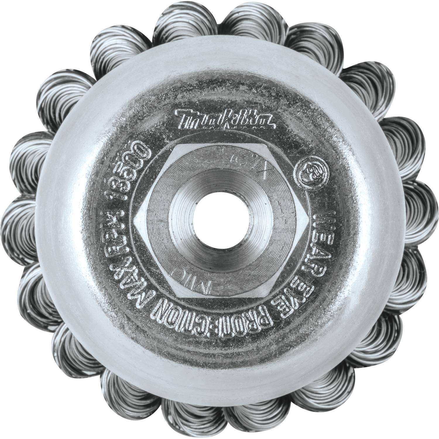 Makita A-98457 - Spazzola a tazza con filo nodo, in acciaio inox, M10 x 1,25