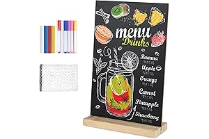 1 Pack Chalkboard 5.1x7.9 inch Small Chalkboard Sign with Wood Base Double-Sided...