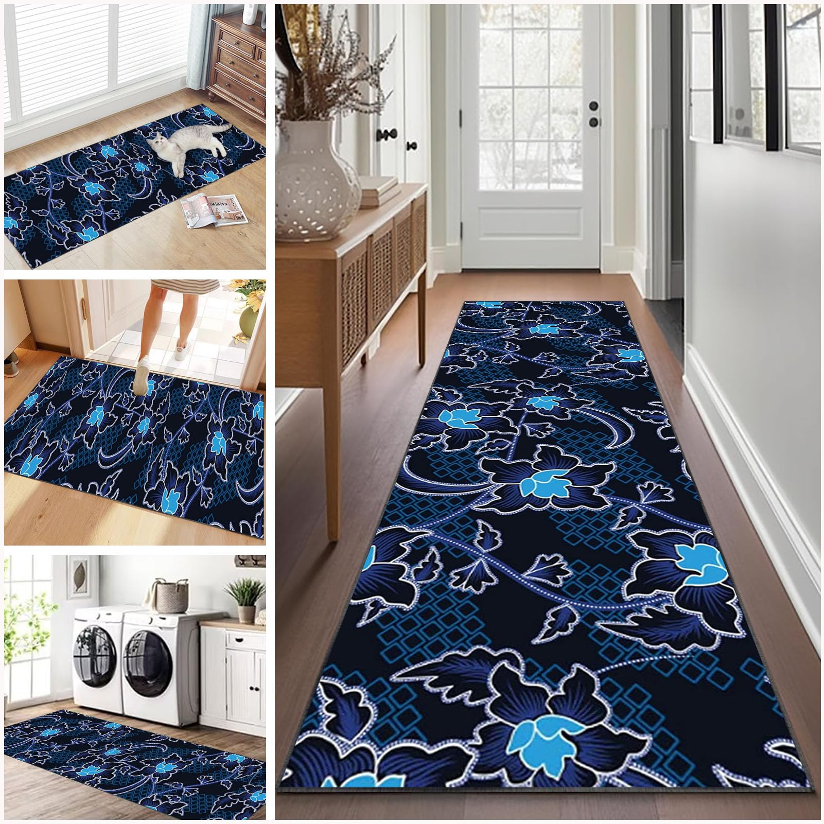 Ruxevnsy 72A Carpet Runners For Hallways Non Slip Long 70 X 400 Cm Washable Runner Rugs Kitchen Runner Absorbent Door Mats Hallway Hall Runners Narrow Rugs For Entrance Bedroom Hallways Living Room Kitchen