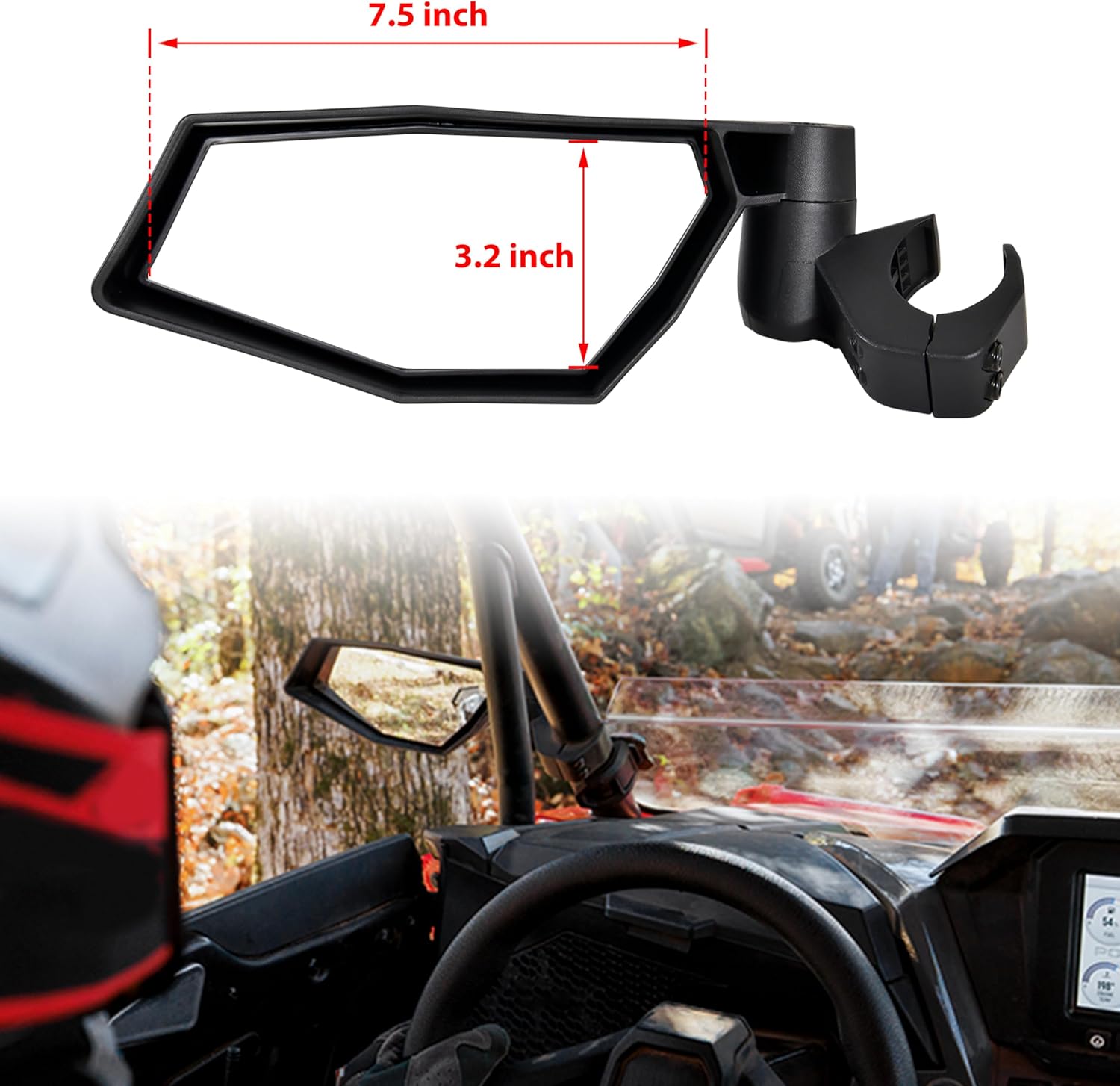 Side Mirrors for 2024 RZR XP 1000, Adjustable Rear View Mirror Folding Side Mirrors for 2024 Polaris RZR XP 1000/ XP 4 1000 Ultimate/Sport/Premium Accessories, 2PCS