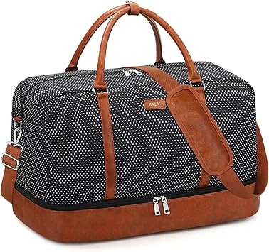 IBFUN Weekender Bags for Women, 21" Weekender Travel Bag, Travel Duffle Bag with Shoe Compartment Carry on Overnight Duffel Bag for Weekend Travel Business Trip