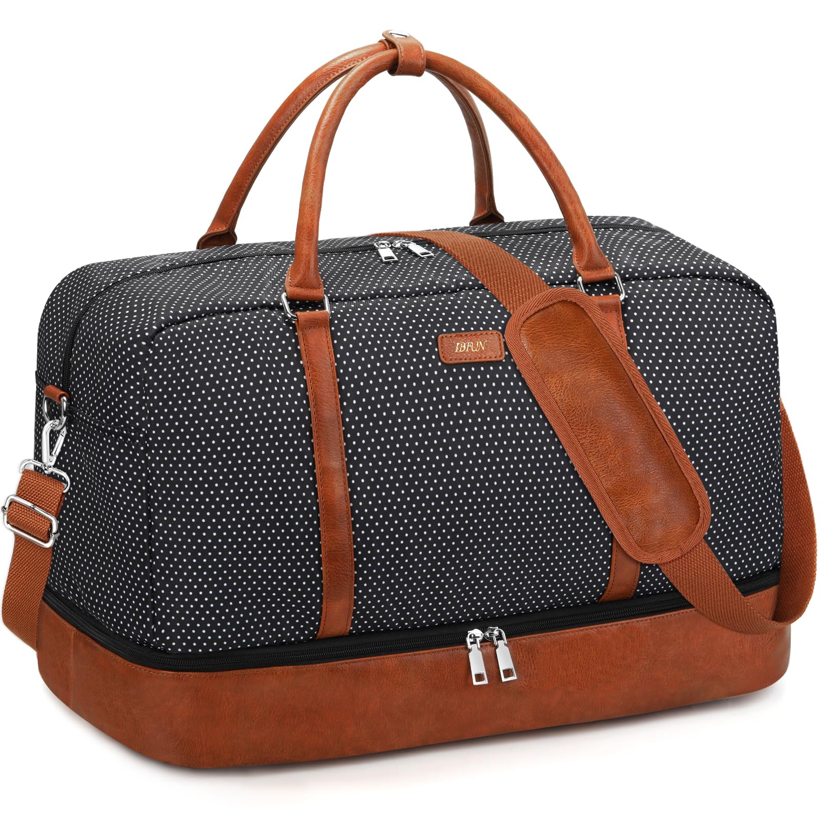 IBFUN Weekender Bags for Women, 21" Weekender Travel Bag, Travel Duffle Bag with Shoe Compartment Carry on Overnight Duffel Bag for Weekend Travel