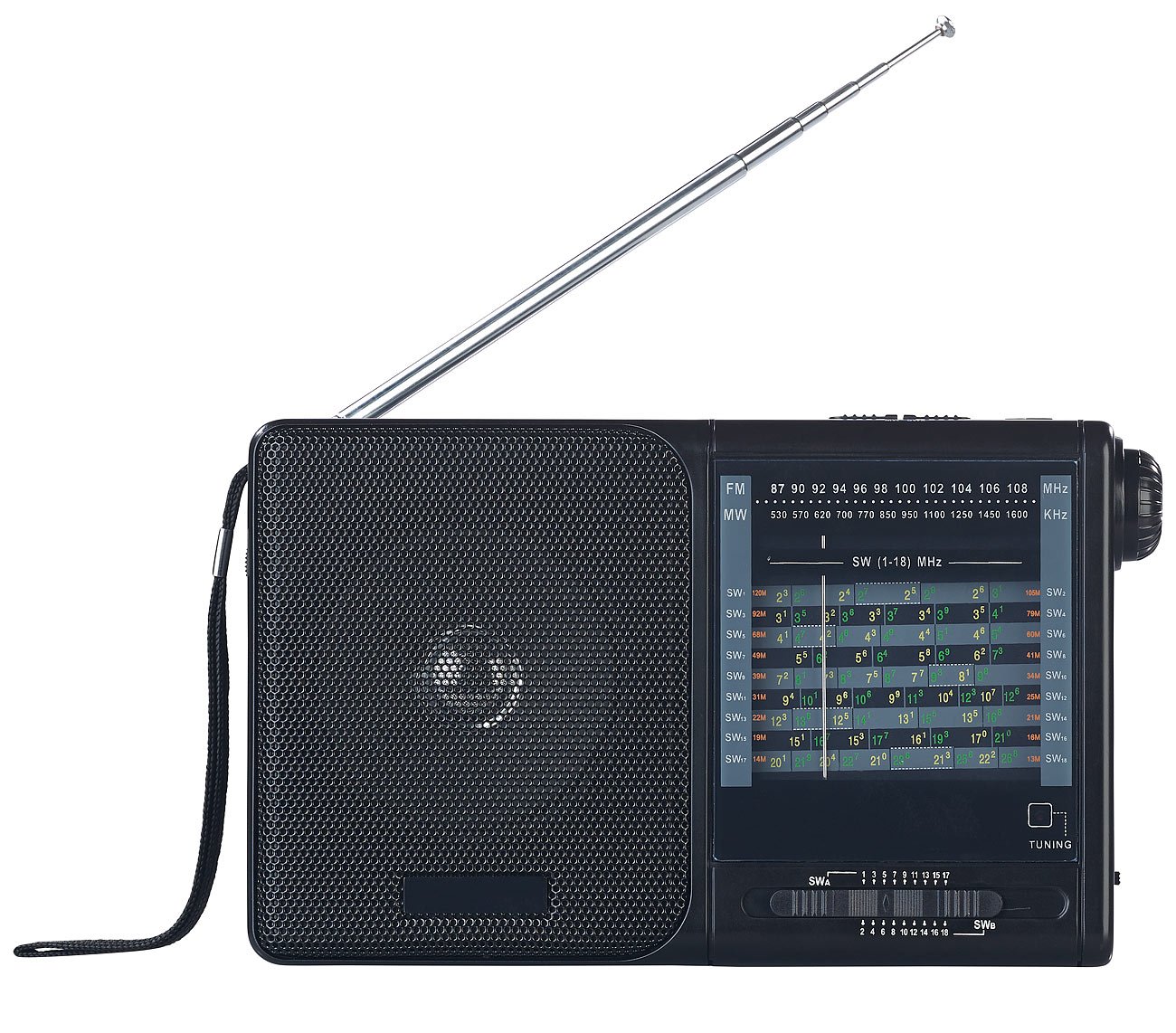 auvisio Radios de Cocina - Radio Mundial: Analógico de 20 Bandas- Receptor de Onda Corta, FM, MW, 18x KW, Ajuste de frecuencia Continuo (Receptor Onda Corta, Radio Mundial, SW)