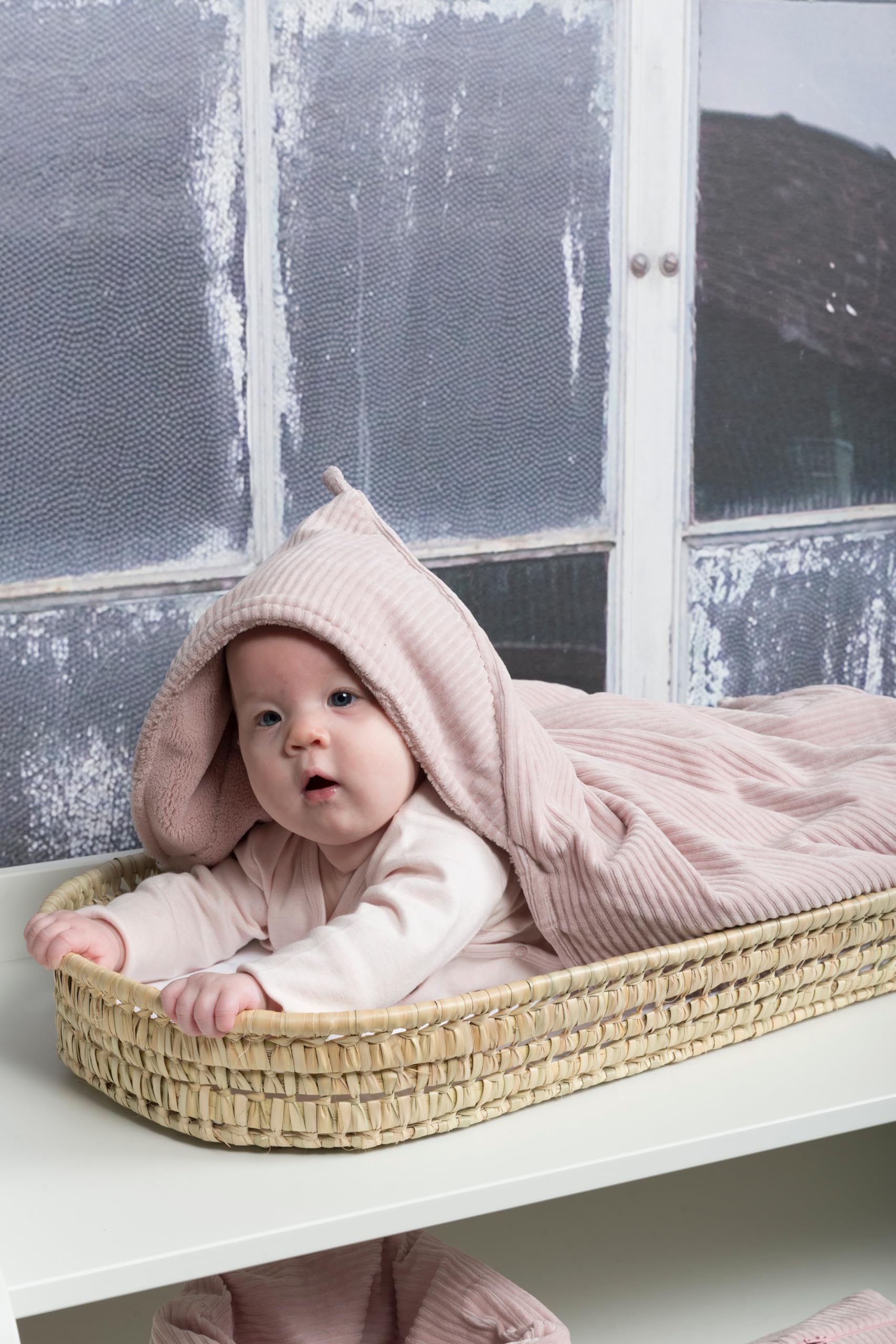 Baby's Only - Kocyk niemowlęcy z kapturem Sense - Clay - 75x75 cm